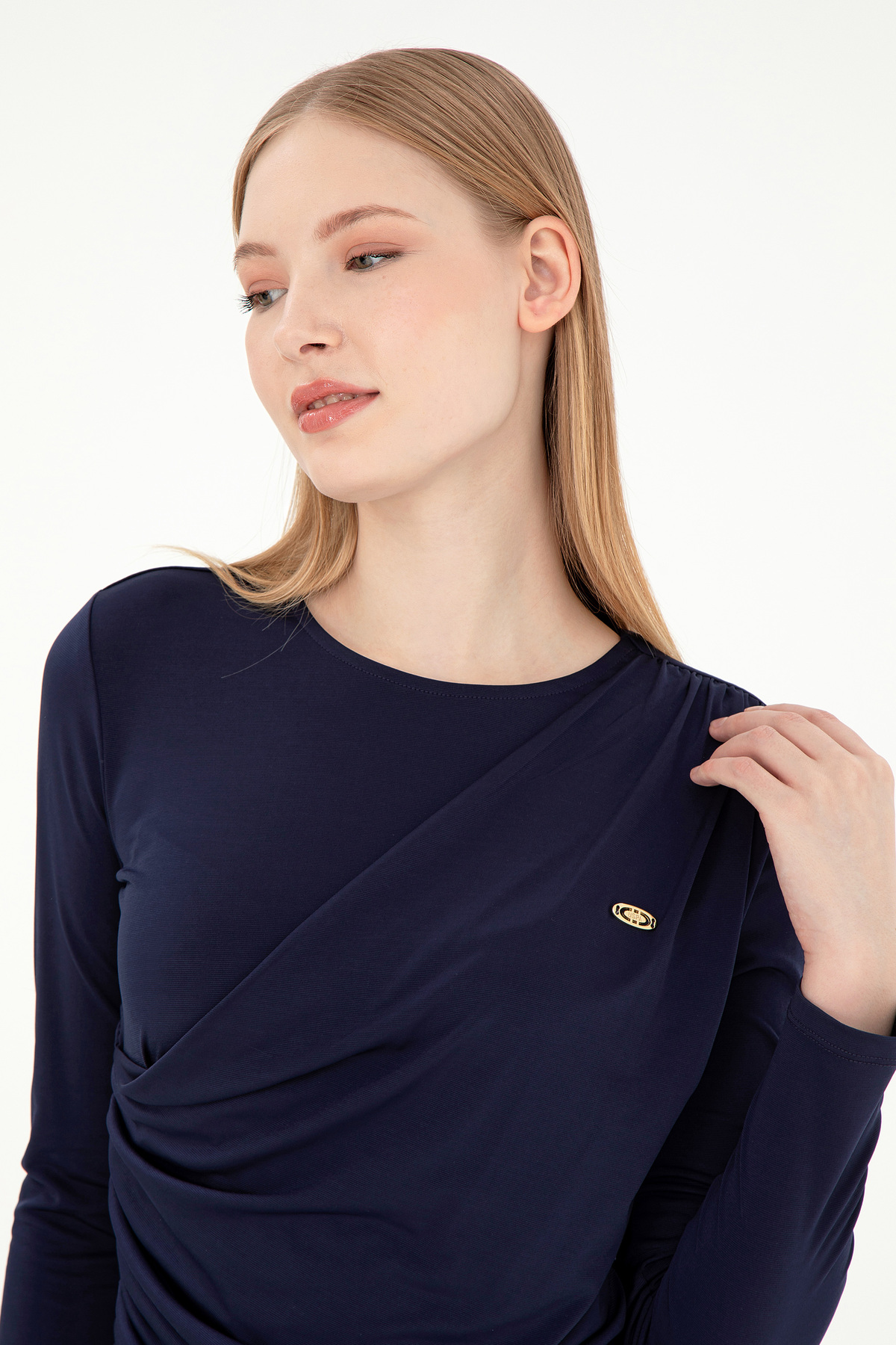 U.S. Polo Assn. Kadın Lacivert Bisiklet Yaka Sweatshırt 50291561-VR033 görsel 2