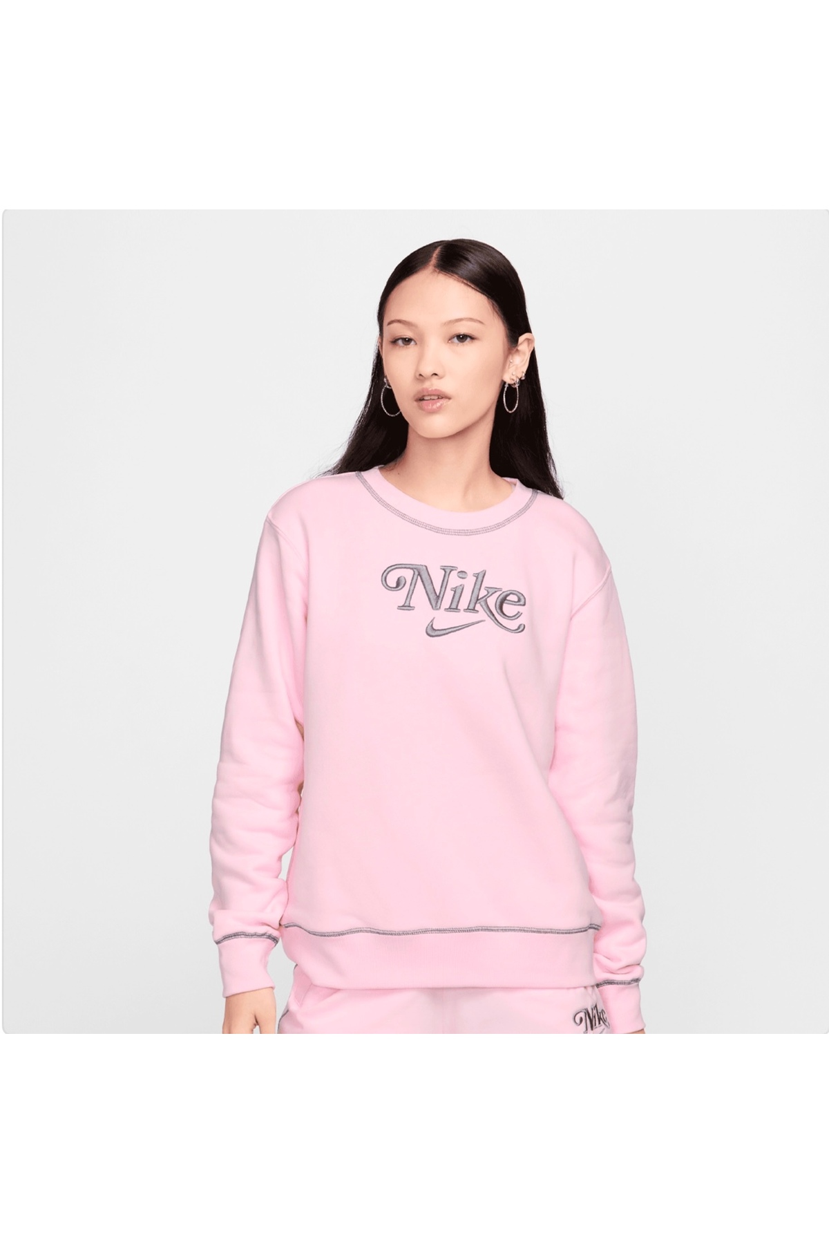 Nike Sportswear Women's Crew-Neck Fleece Sweatshirt Pembe Kadın Sweathirt