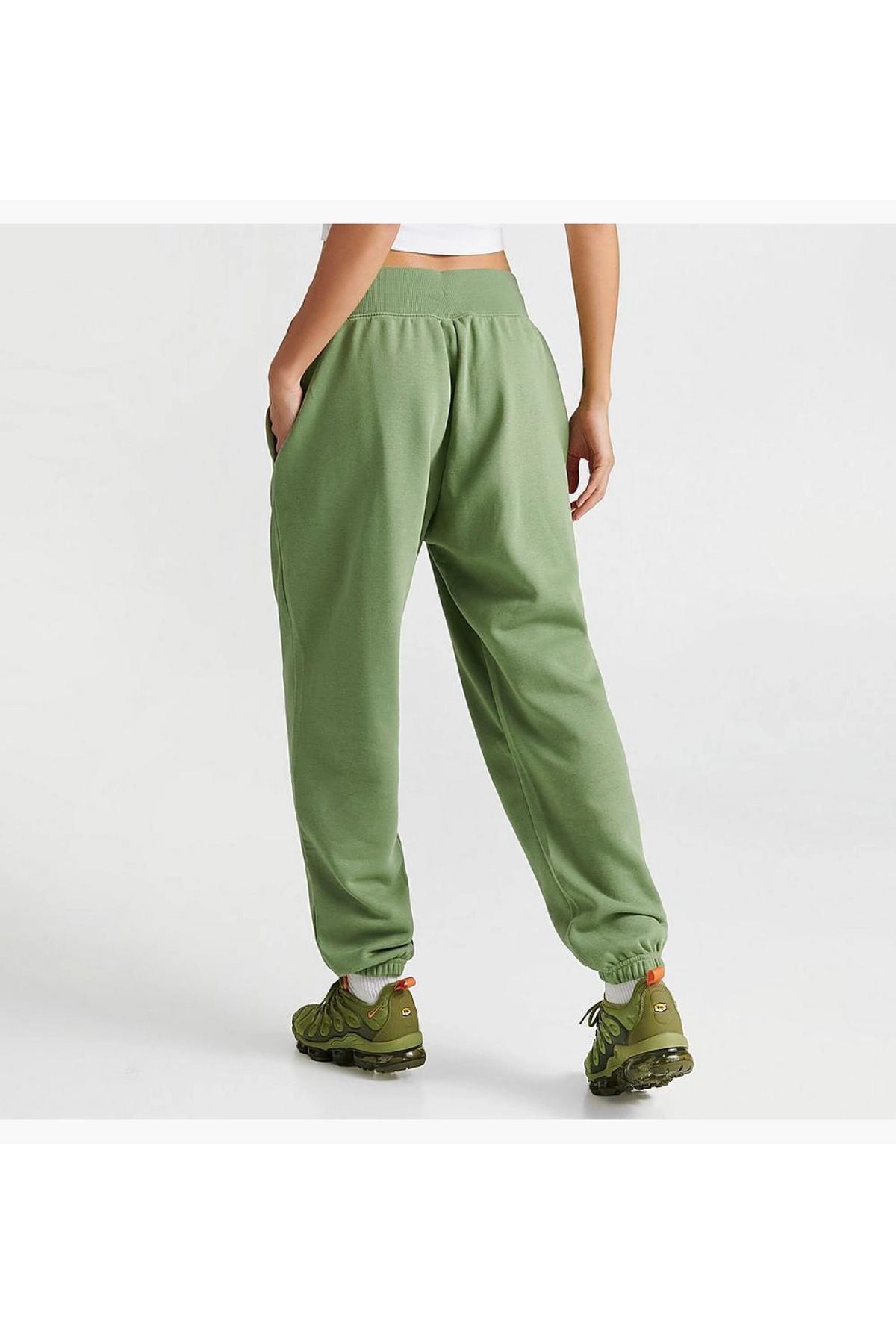 Nike-Green Oversized Phoenix Fleece Women's Sweatpants - High Waist 3