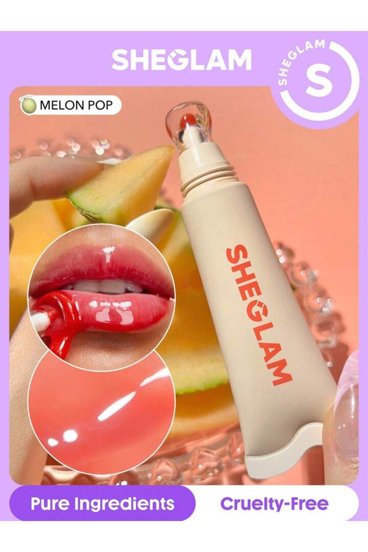 SHEGLAM Crystal Glaze Moisturising Lip Care-melon pop