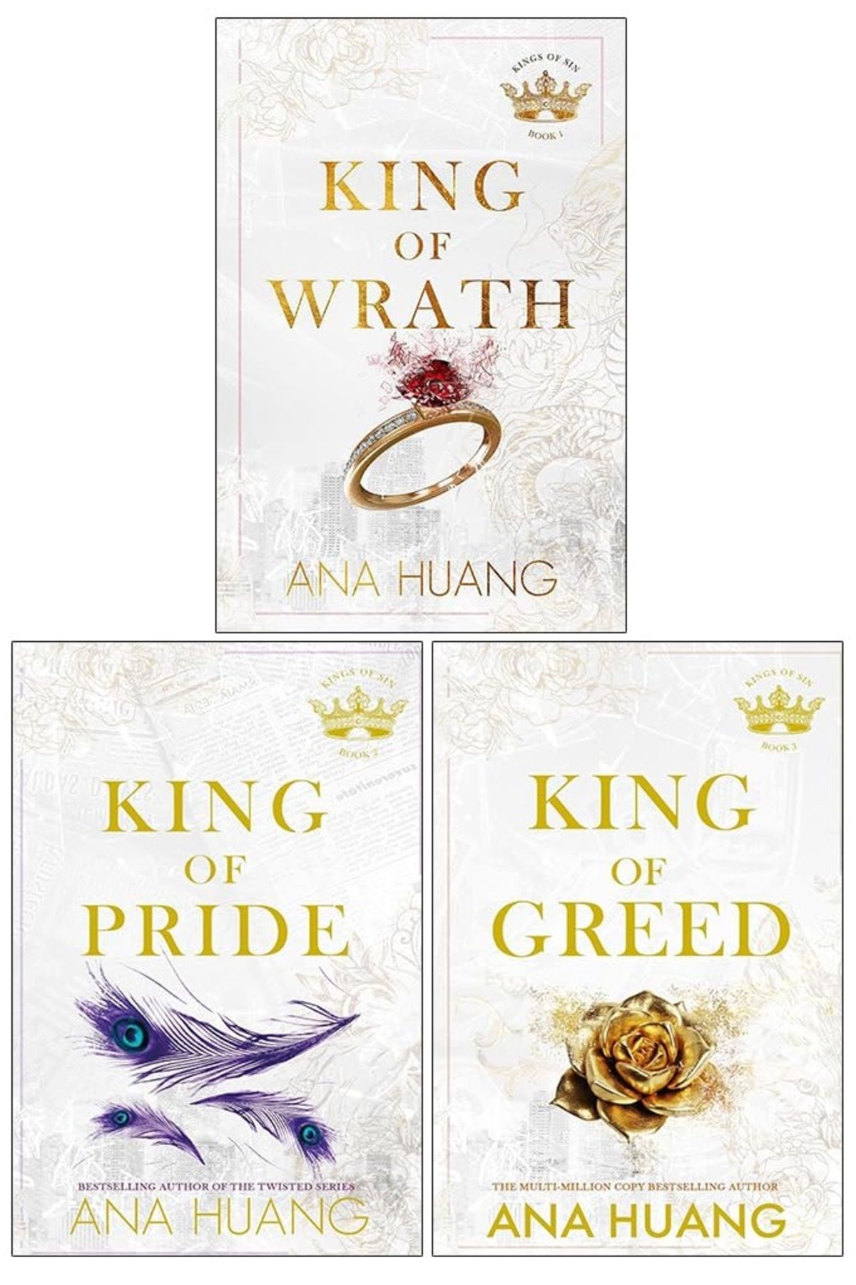 Penguin Books 3 Books Set - King of Wrath, King of Pride, King of Greed - Ana Huang