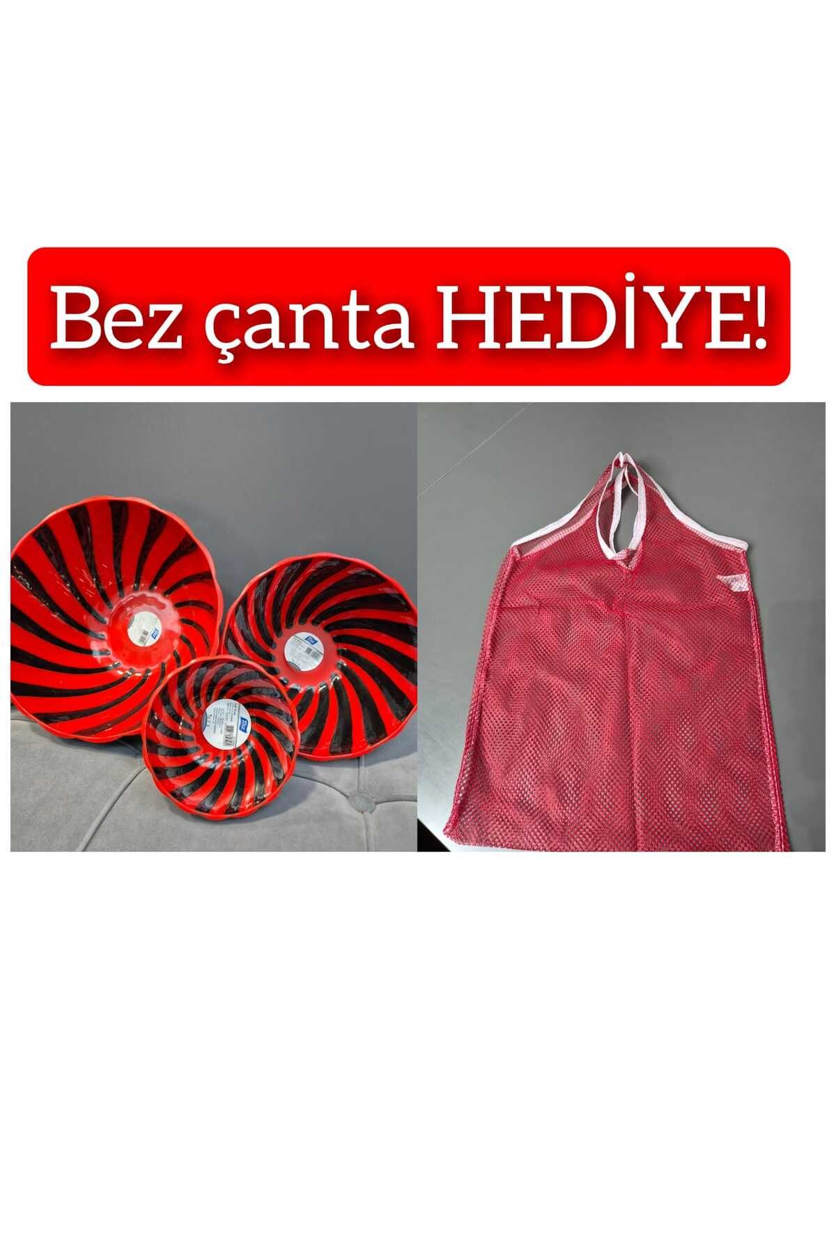 Titiz Safir Kase 3lü Set Çok Amaçlı Kase Bez Çanta Hediyelidir