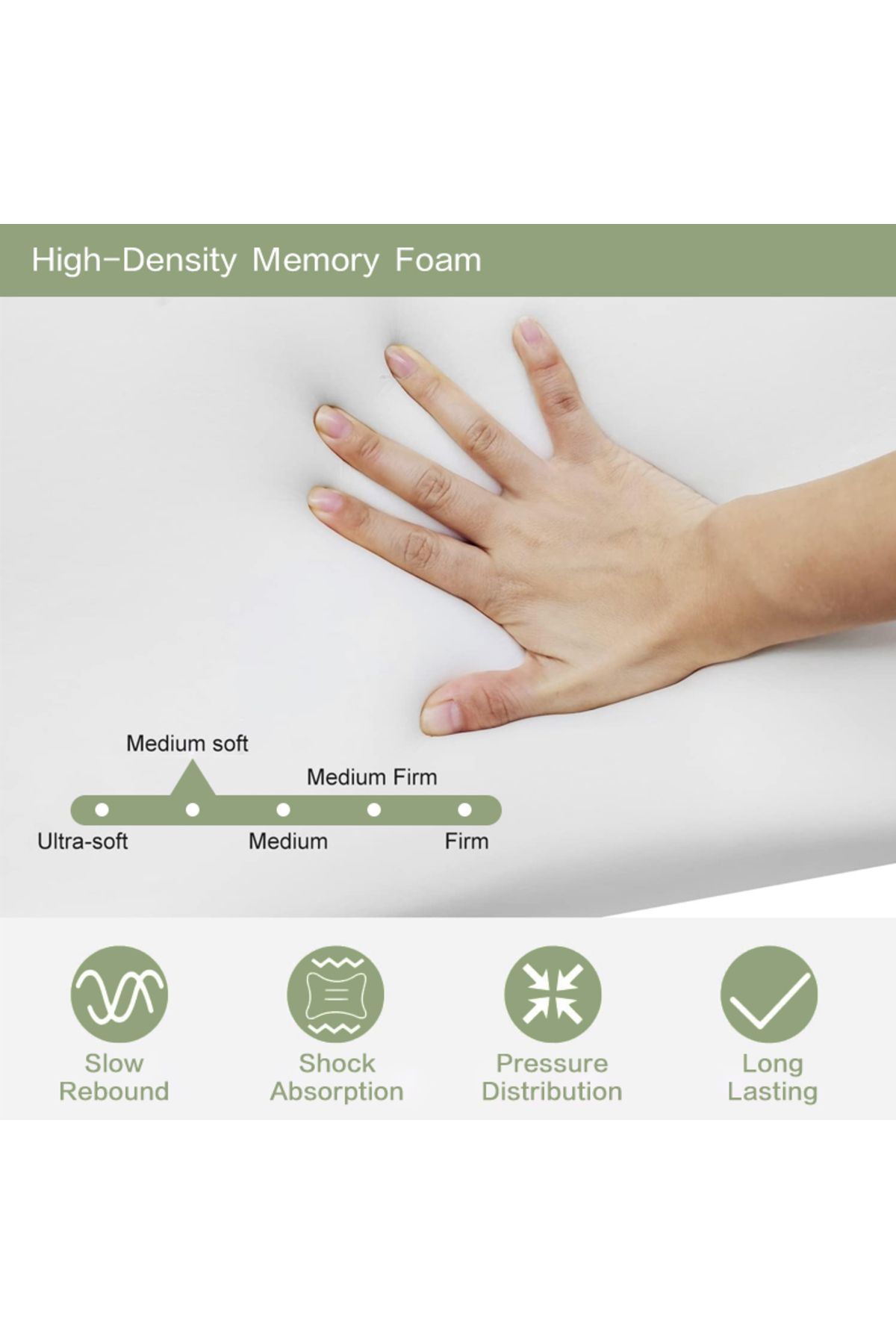 Generic-Pack of 2 Memory Foam Pillow Queen Size Knitted Fabric for Sleeping 4