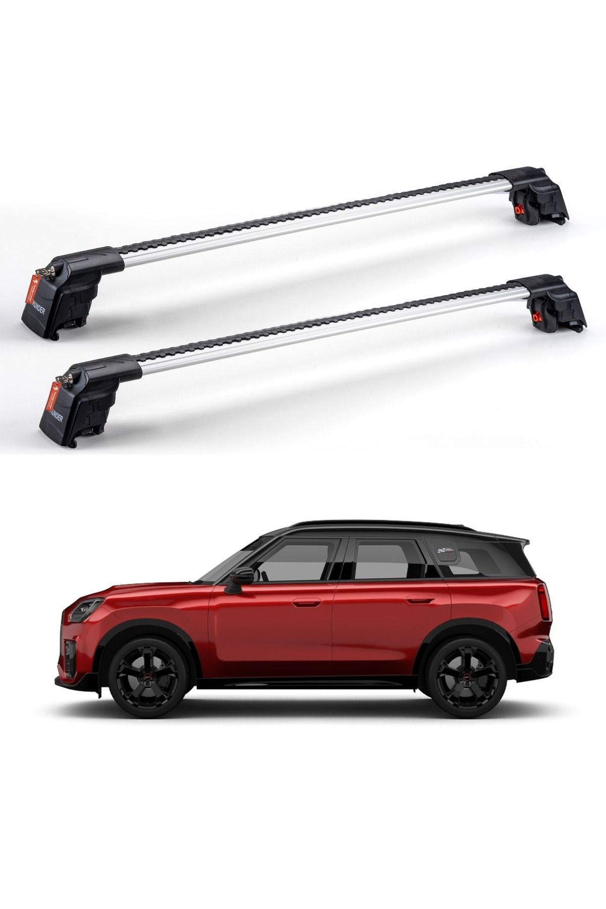 Thunder Mini Countryman 2024 - Sonrası Trx2 Carrier Kilitli Ara Atkı Taşıyıcı Tavan Barı Gri