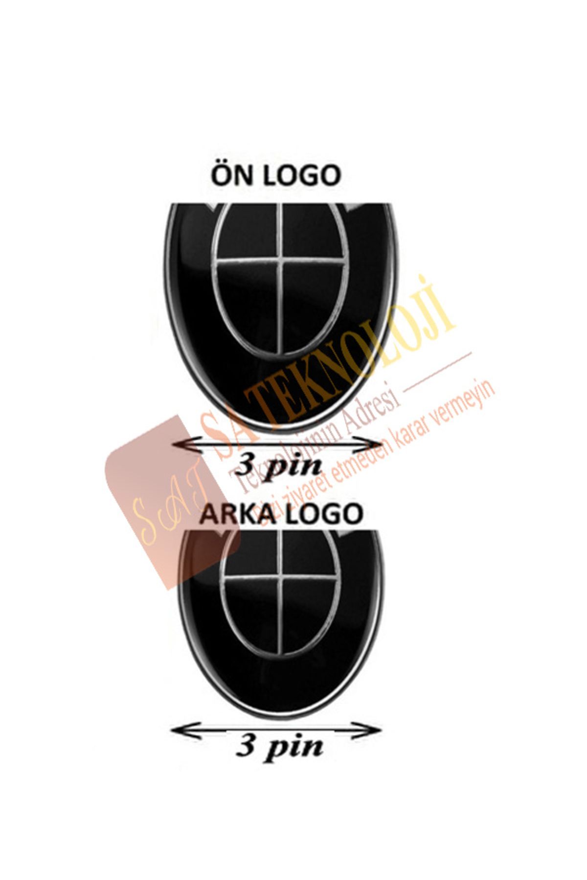 SATECHNOLOGY Bmw f20 kasa kaput ve bagaj logosu Fullsiyah 2li(F20-F21 kasalara için)