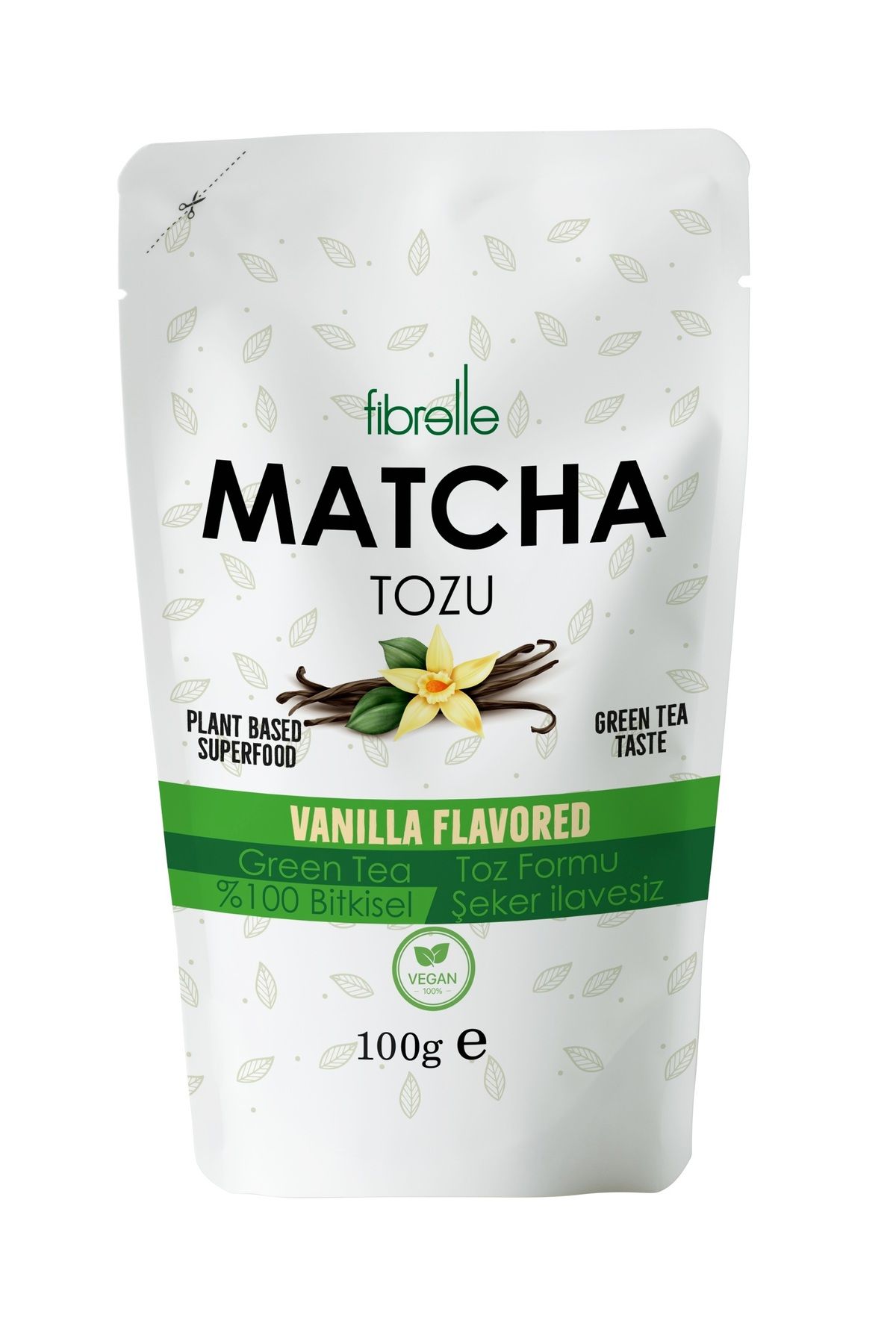 Fibrelle Vanilya Aromalı Matcha 100g / Vanilla Matcha 100g