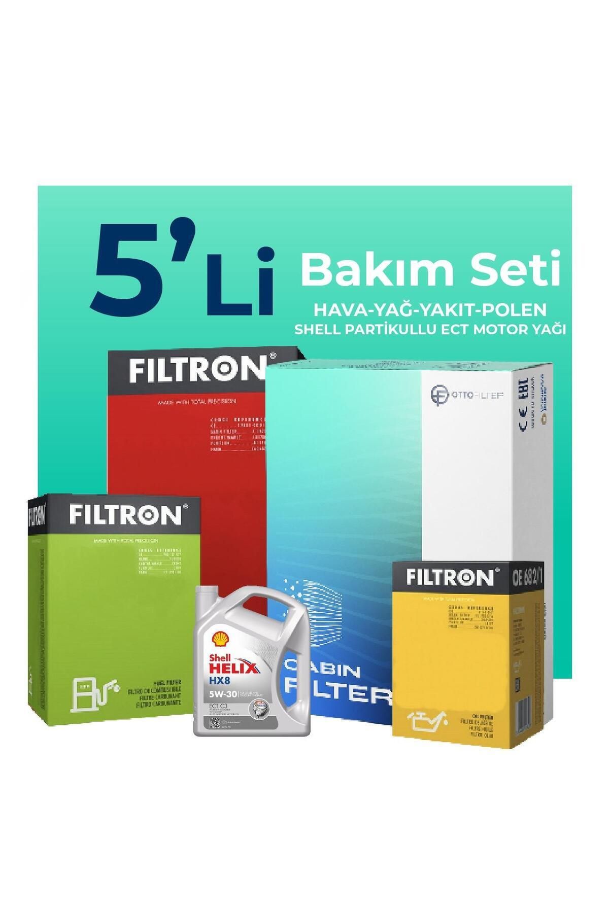 BAKIM FİLOSU aracınıza dair herşey Citroen C5 1.6 Dizel Filtre Bakım Seti Shell Motor Yağlı (2004-2008) 5 Li Uyumlu