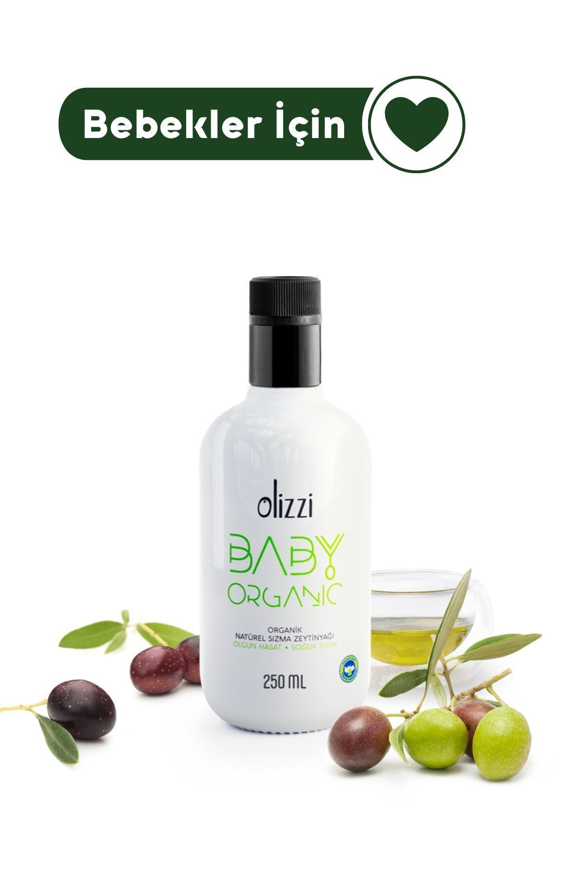 Olizzi Baby Organik Natürel Sızma Soğuk Sıkım Bebek Zeytinyağı 250 ml