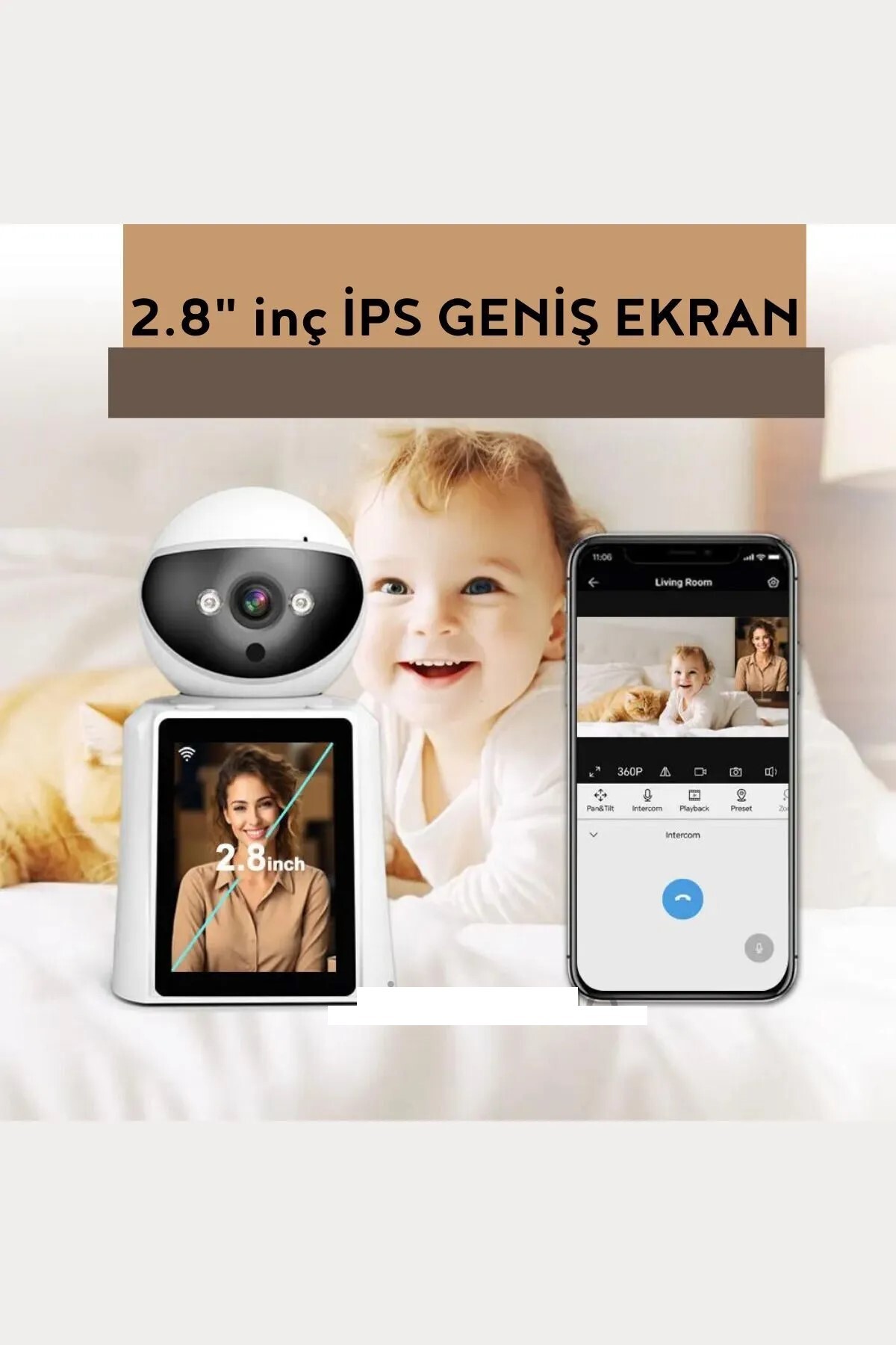 Kenko Görüntülü Dahili Mikrofon ve Hoparlör İç Ortam Bebek Ofis Ev IP Kamera Blic BLM-43 2MP fotoğrafı 3 (önizleme)