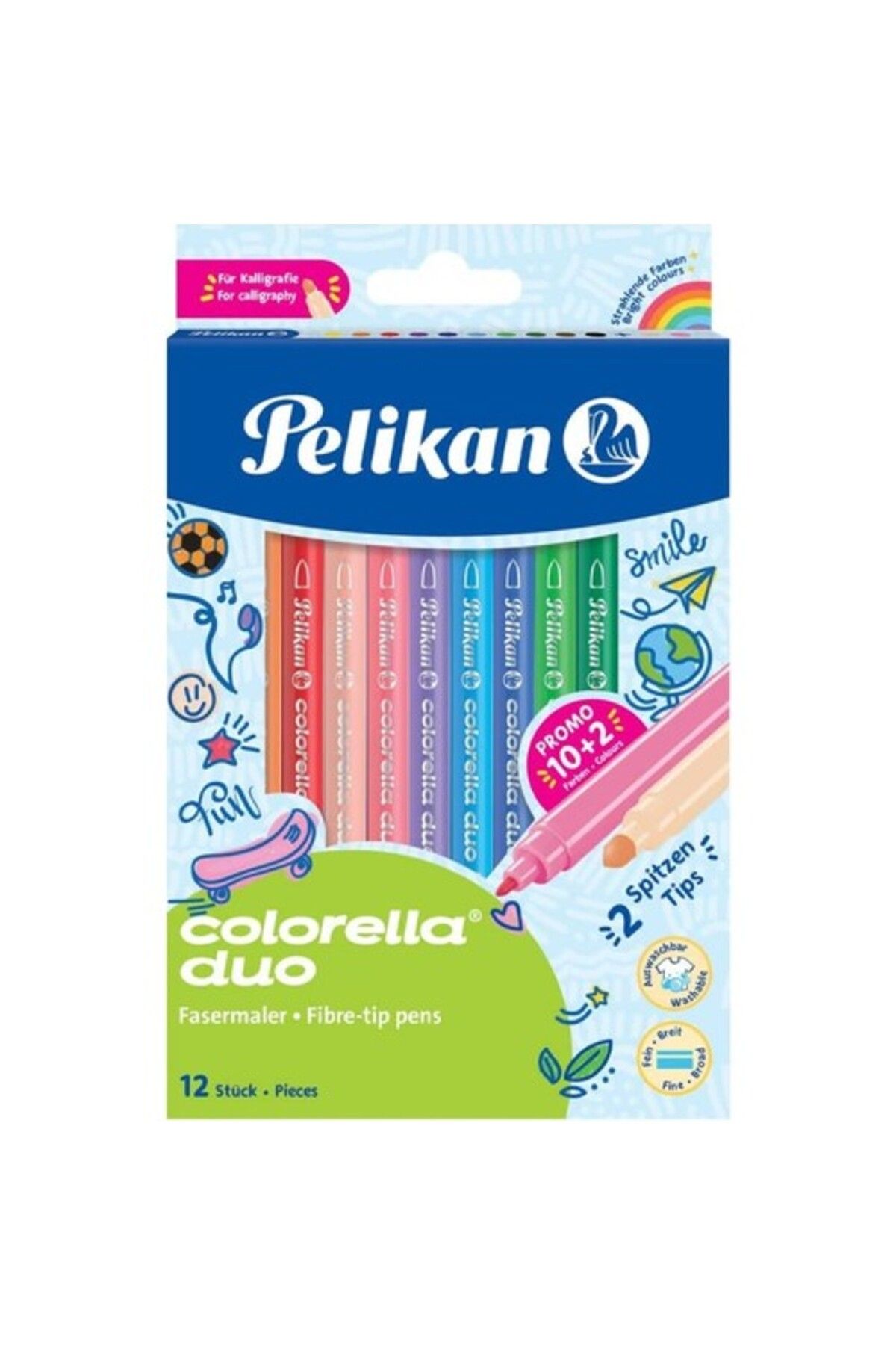 Pelikan Colorella Çift Uçlu 12li Keçeli Kalem