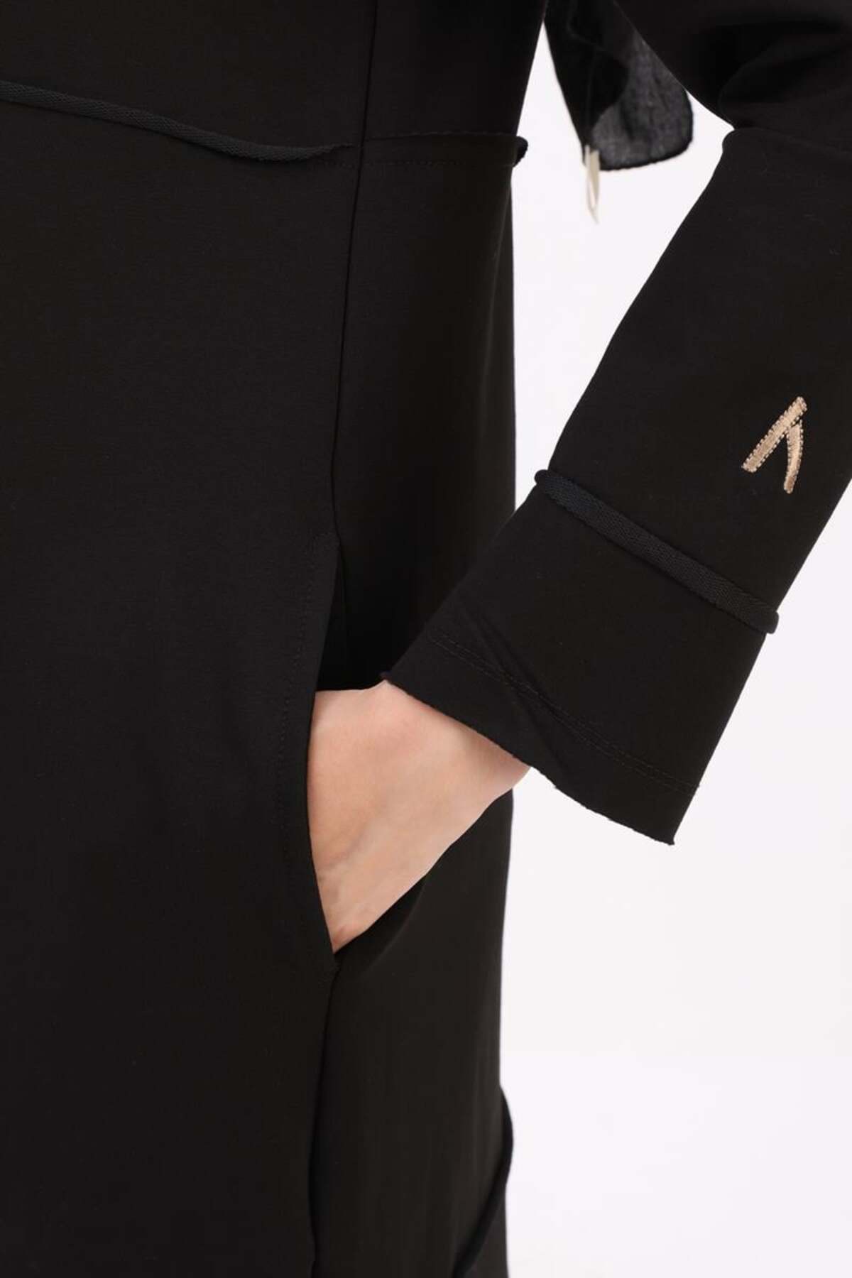 ALLDAY  Siyah Kapüşonlu Fermuarlı Hırka - Görsel 5