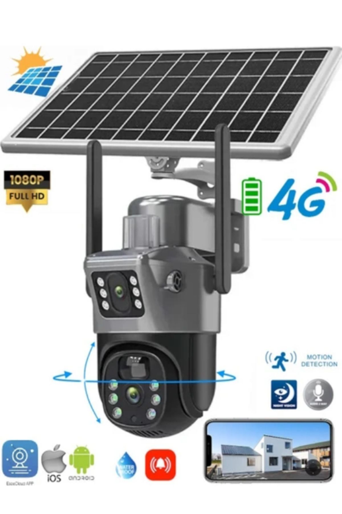 Smith Blic SolarPro BLM-64 4g Güneş Enerjili Dual Lens 360° Görüş Akıllı Güvenlik Kamerası