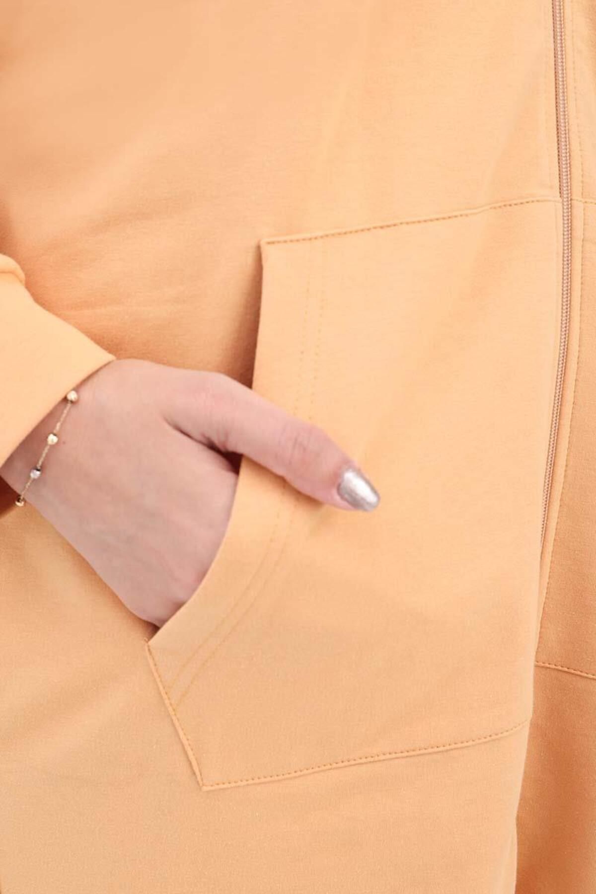 Soft Sarı-Fermuarlı Sweat Hırka - 5