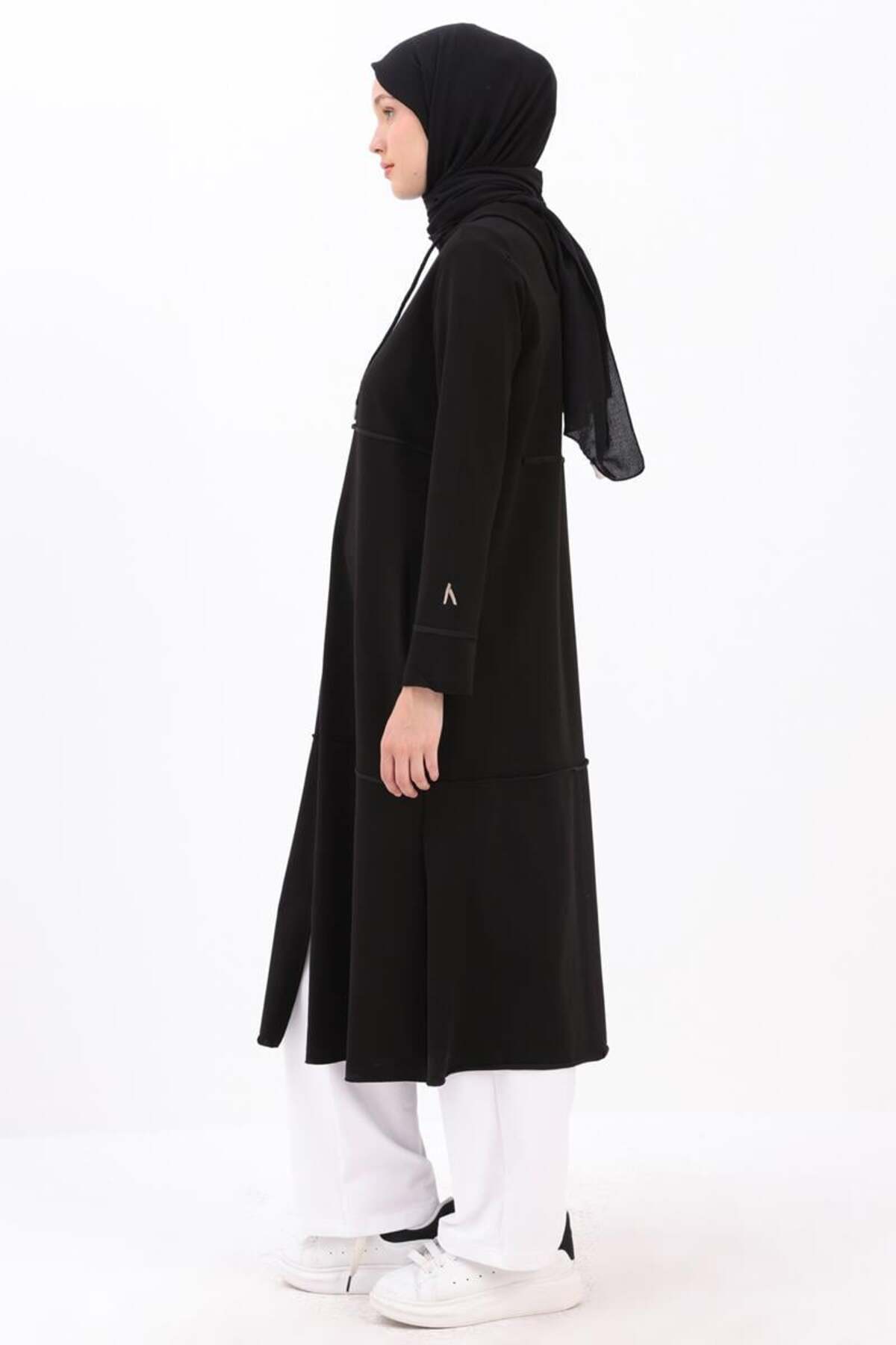 ALLDAY  Siyah Kapüşonlu Fermuarlı Hırka - Görsel 3