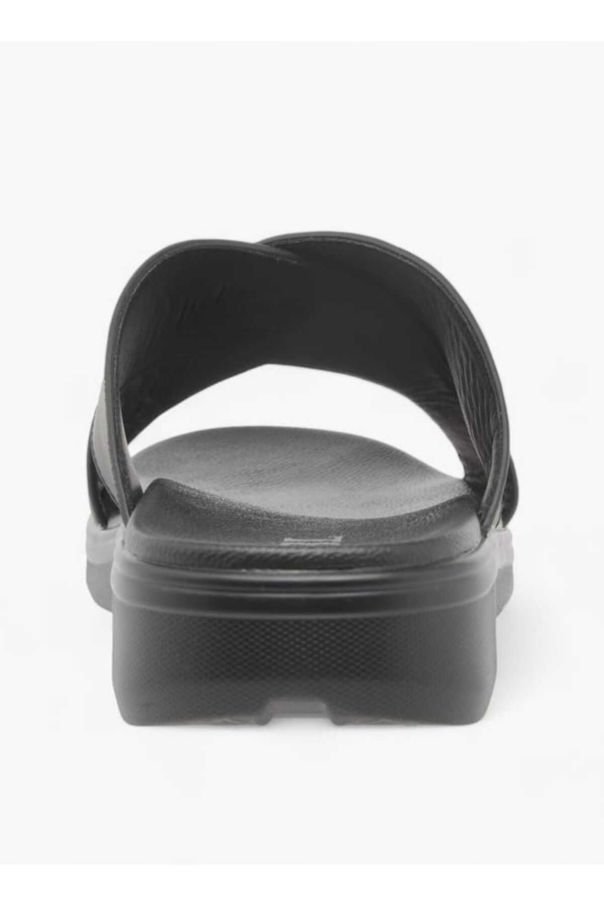 LBL by Shoexpress-Textured Slip-On Cross Strap Sandals 4