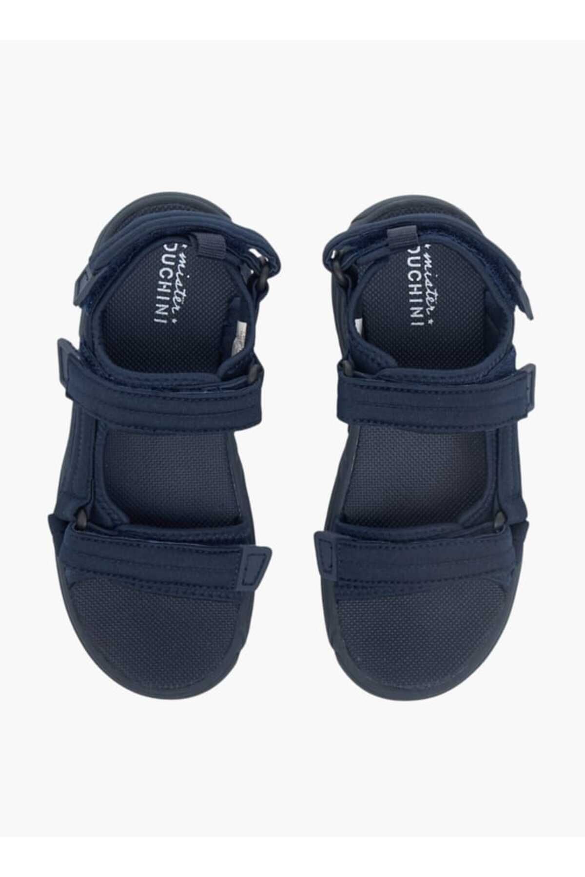 Mister Duchini-Mister Duchin Solid Strap Sandals with Hook and Loop Closure 1