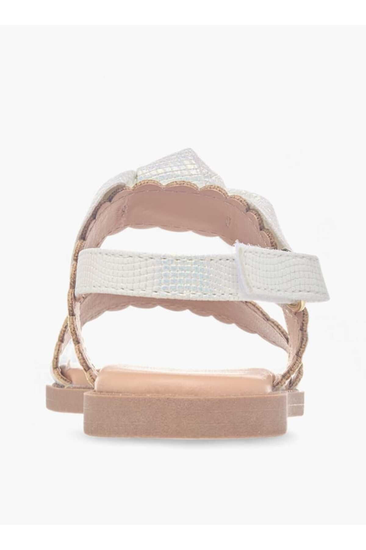 Juniors-Bow Applique Sandals with Hook and Loop Closure 4