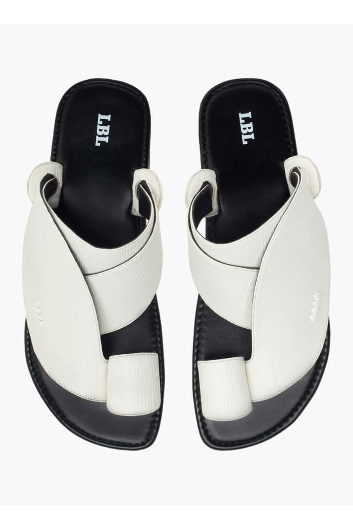 LBL by Shoexpress-Textured Slip-On Arabic Sandals with Toe Loop 1