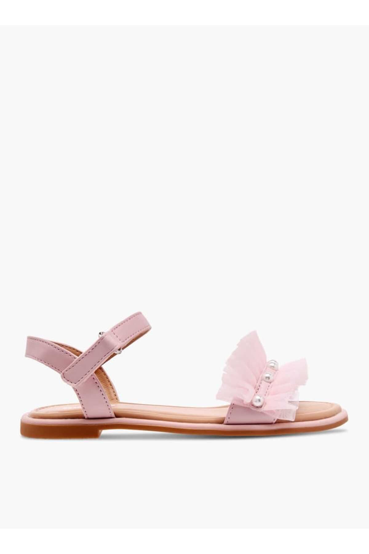 Little Missy-Ruffle Detail Strap Sandals with Hook and Loop Closure 2