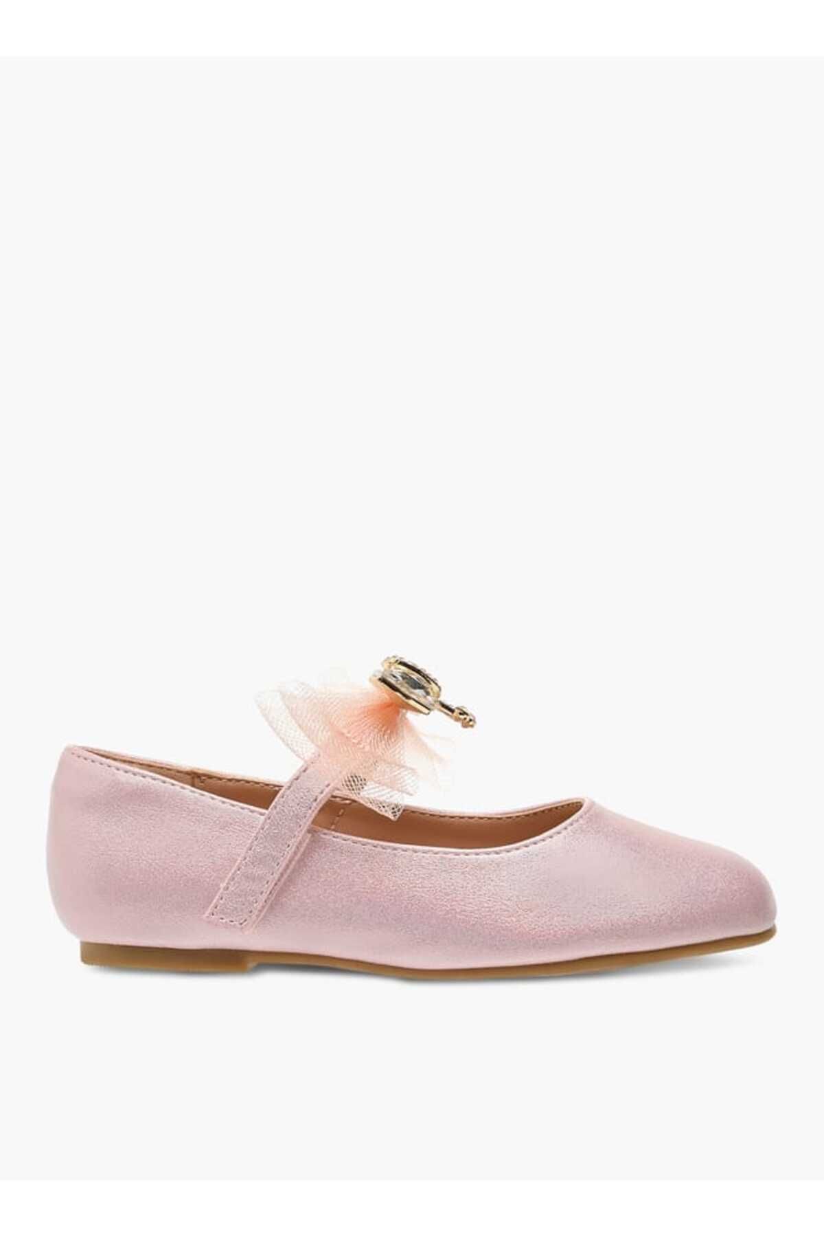 Juniors-Bow Accent Ballerina Shoes with Hook and Loop Closure 3