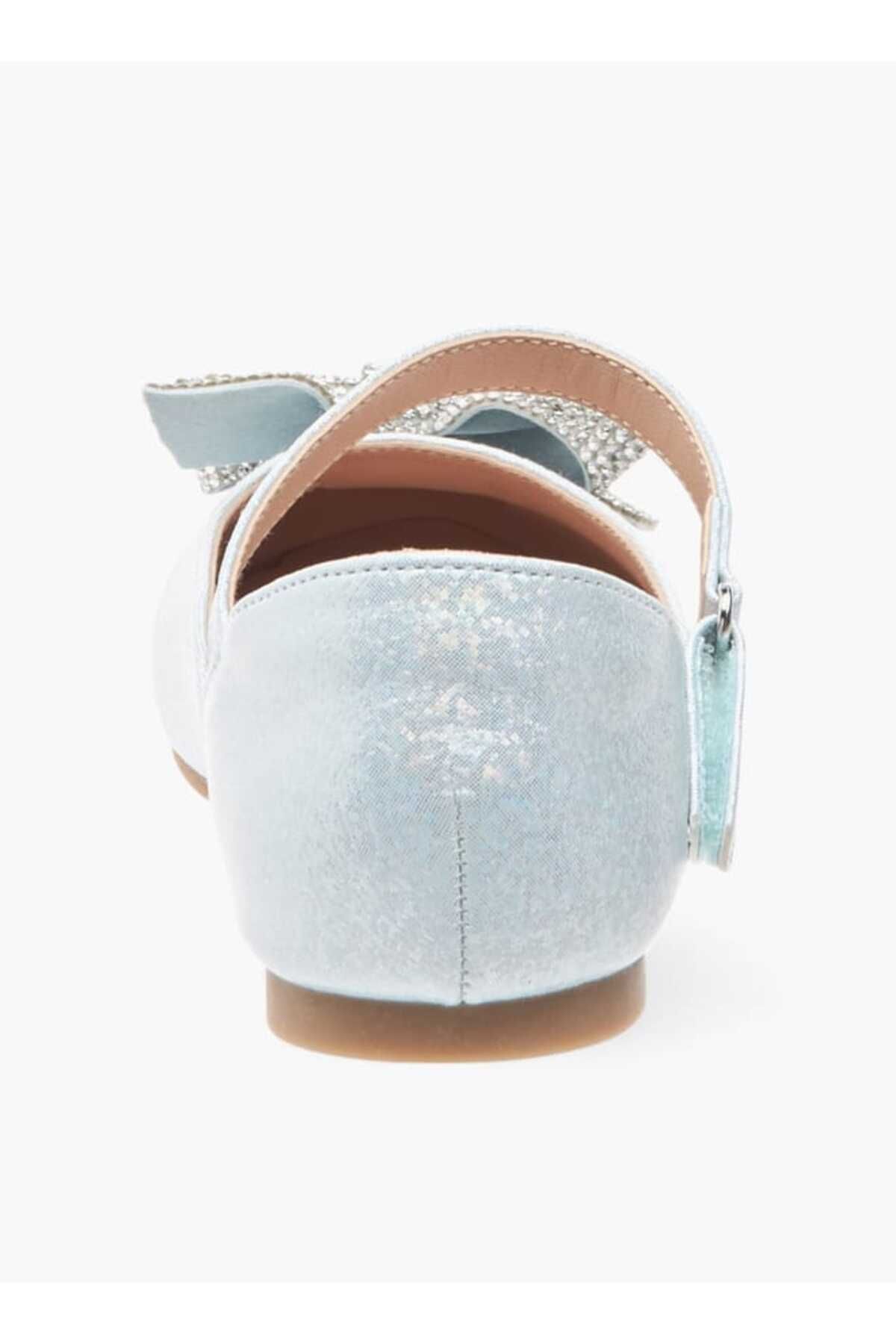 Little Missy-Embellished Bow Ballerina Shoes with Hook and Loop Closure 5