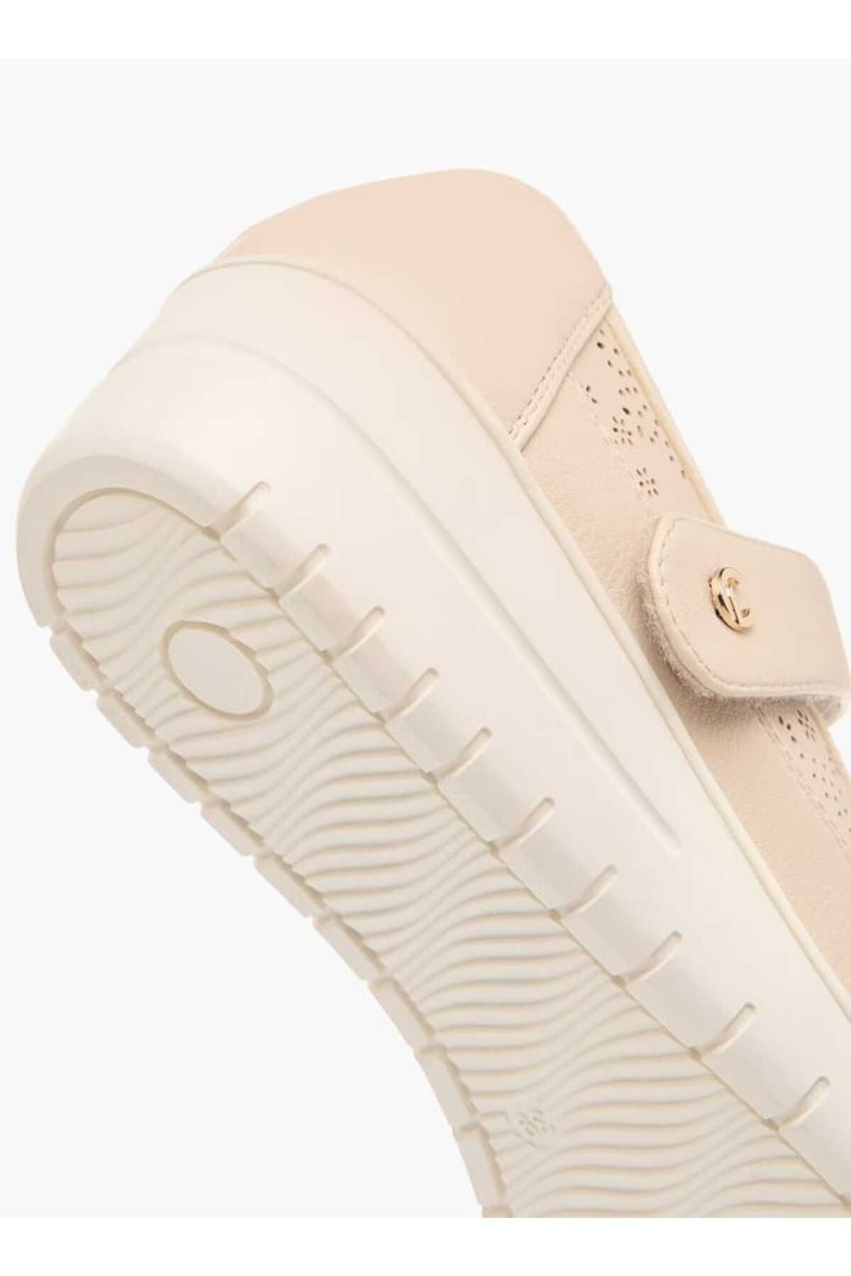 Le Confort-Laser Cut Ballerina Shoes with Hook and Loop Closure 5