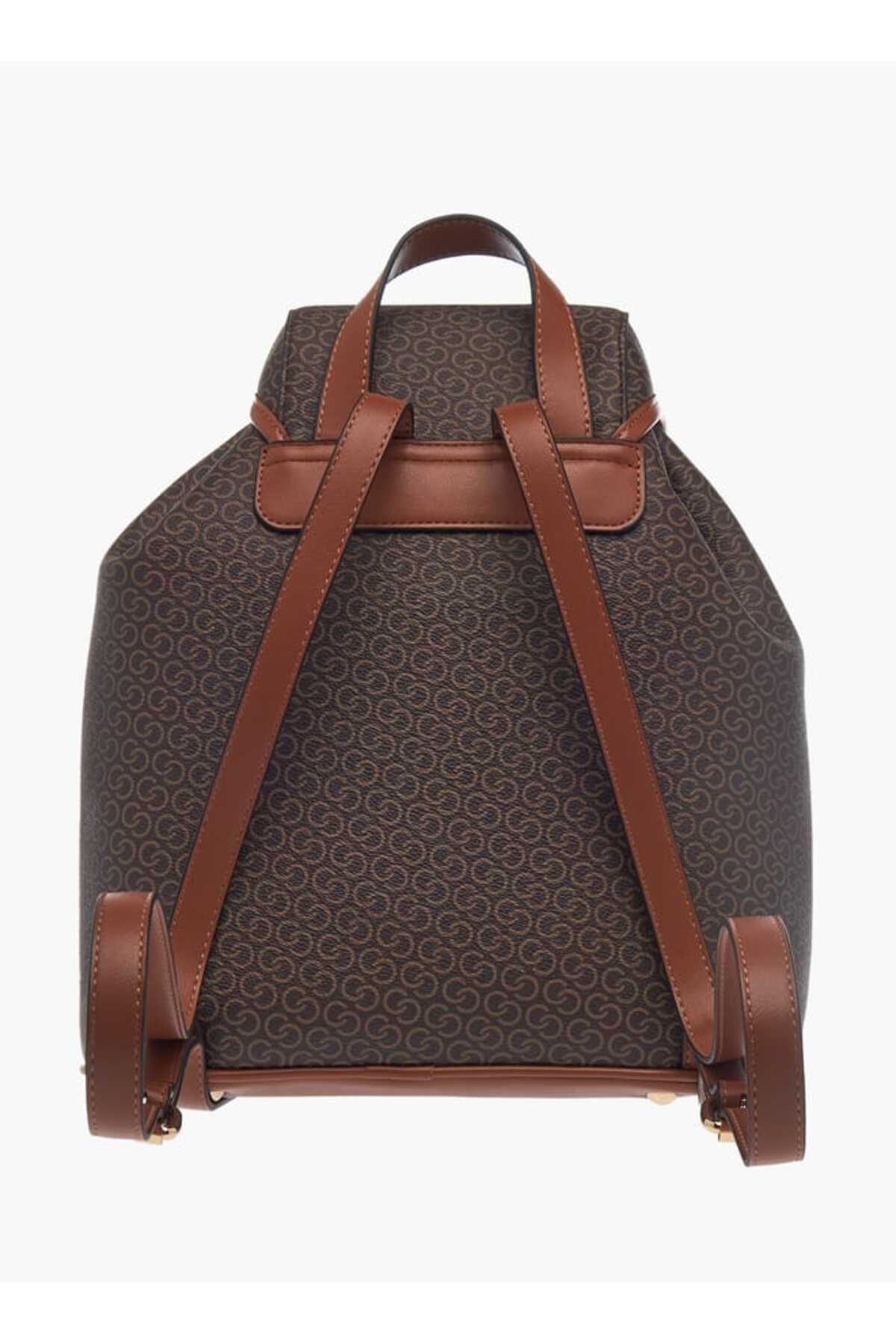 Celeste-Monogram Print Backpack with Drawstring Closure 3