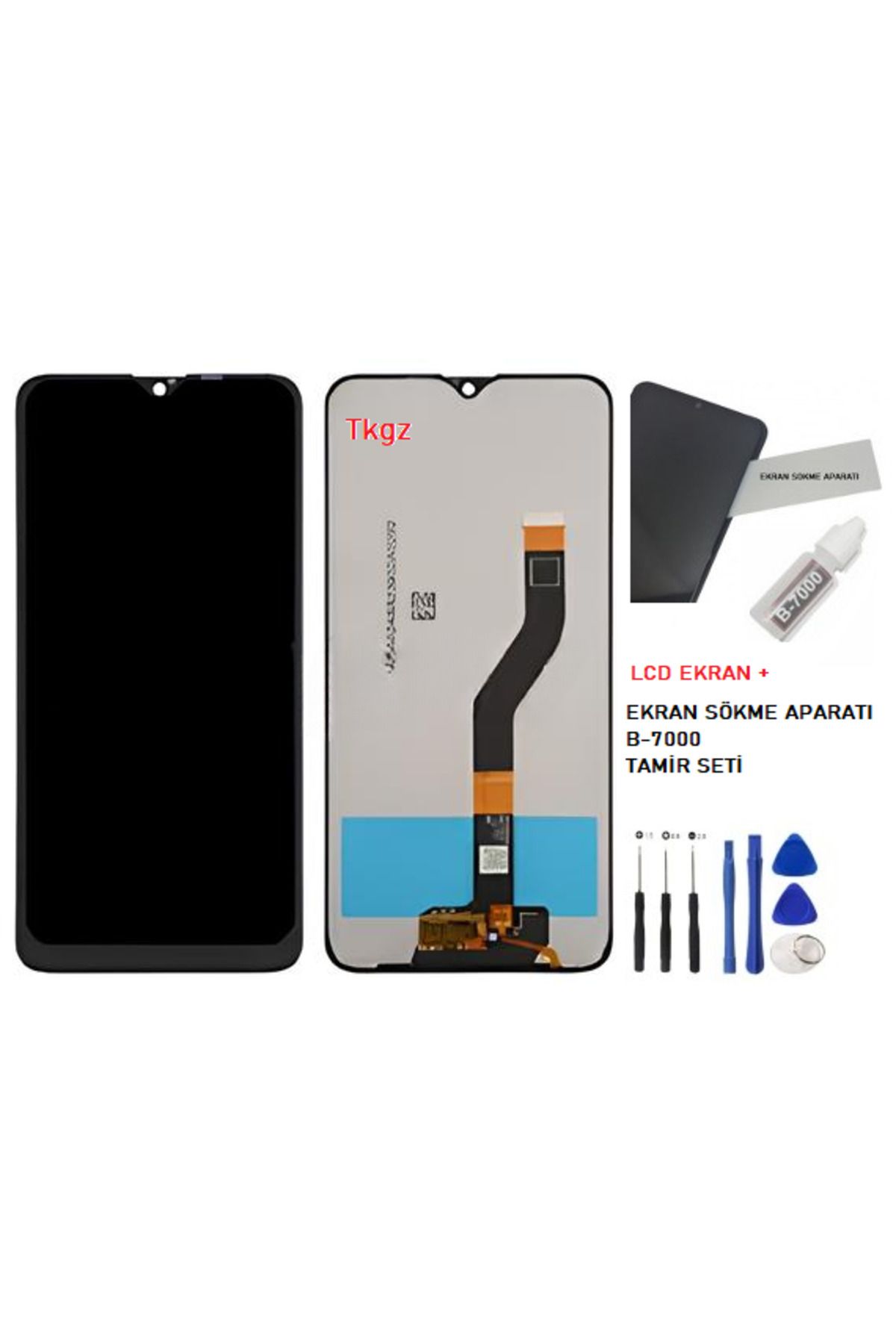 tkgz Samsung Galaxy A10S - SM-A107 Uyumlu Lcd Ekran Dokunmatik SERVİS Orijinali + B-7000 + TAMİR SETİ