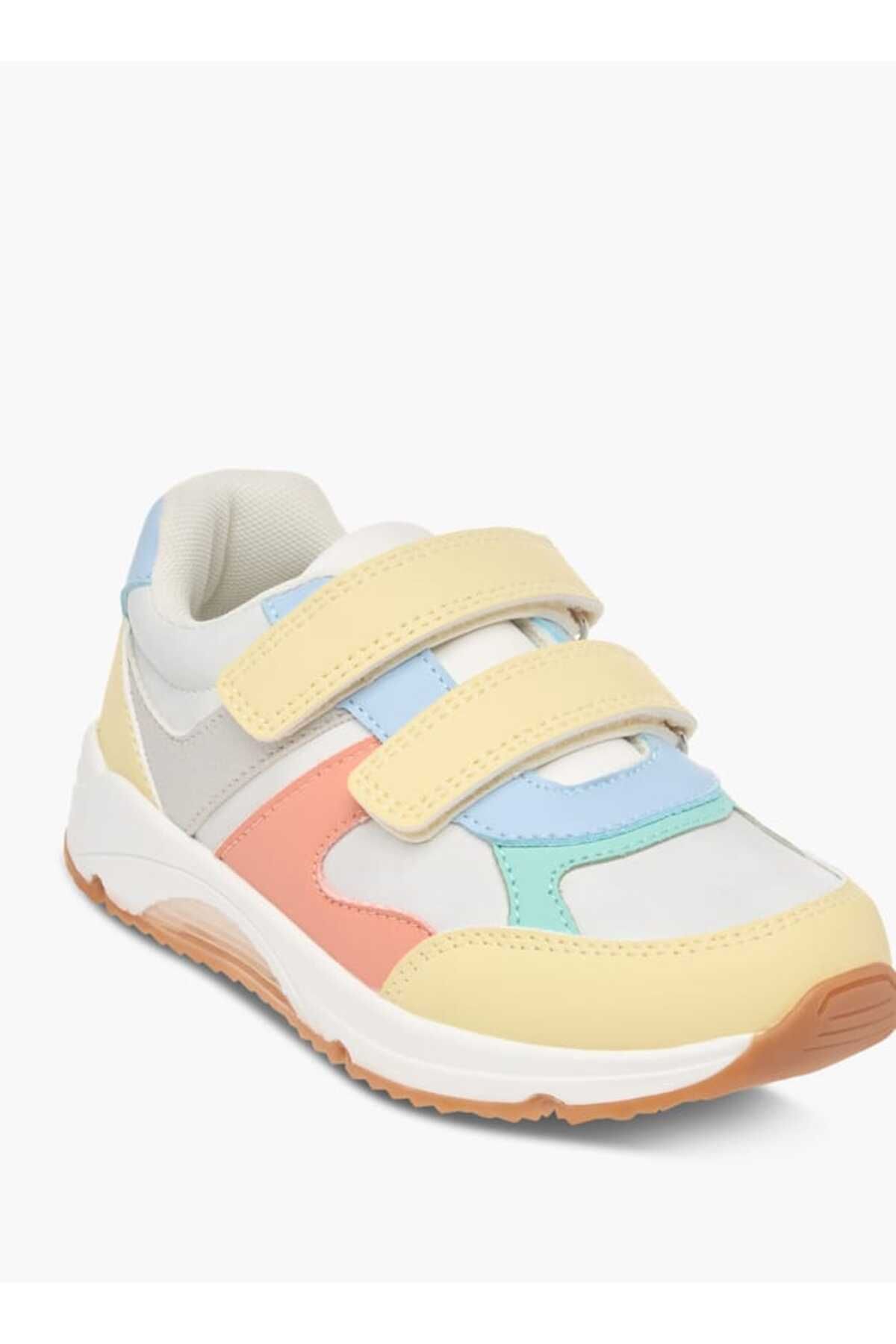 Juniors-Colourblock Sneakers with Hook and Loop Closure 2