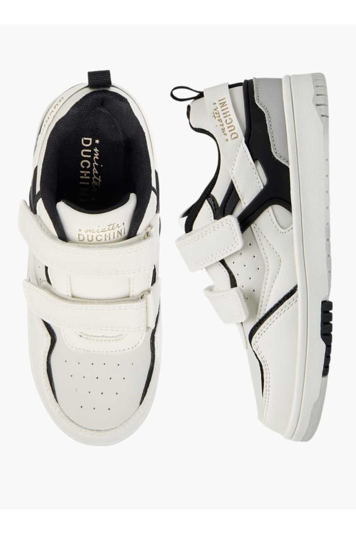 Mister Duchini-Panelled Sneakers with Hook and Loop Closure 1