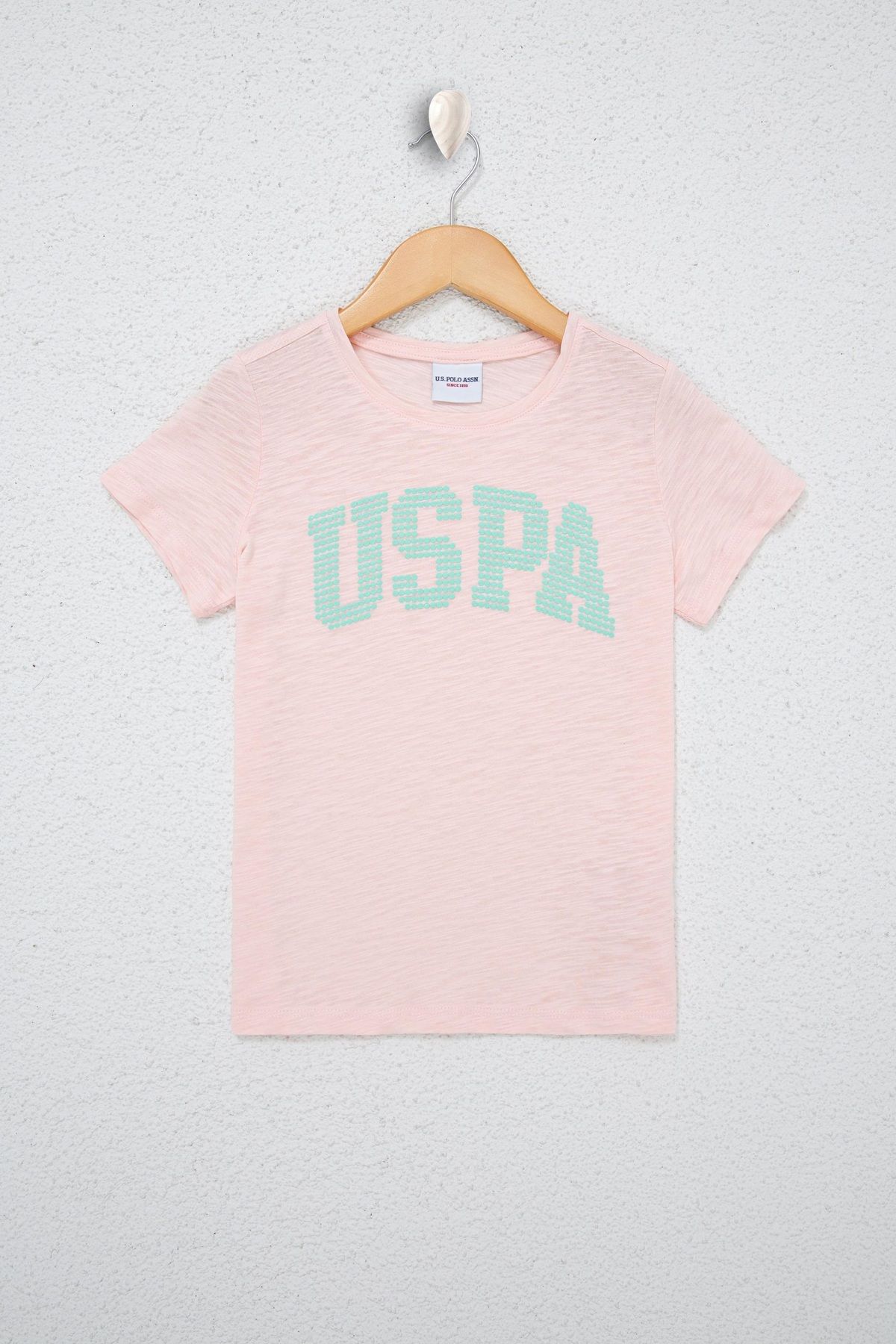 U.S. Polo Assn.-U.S. Polo Assn. Girl's Salmon Crew Neck T-Shirt - 50234830 -Vr047 1