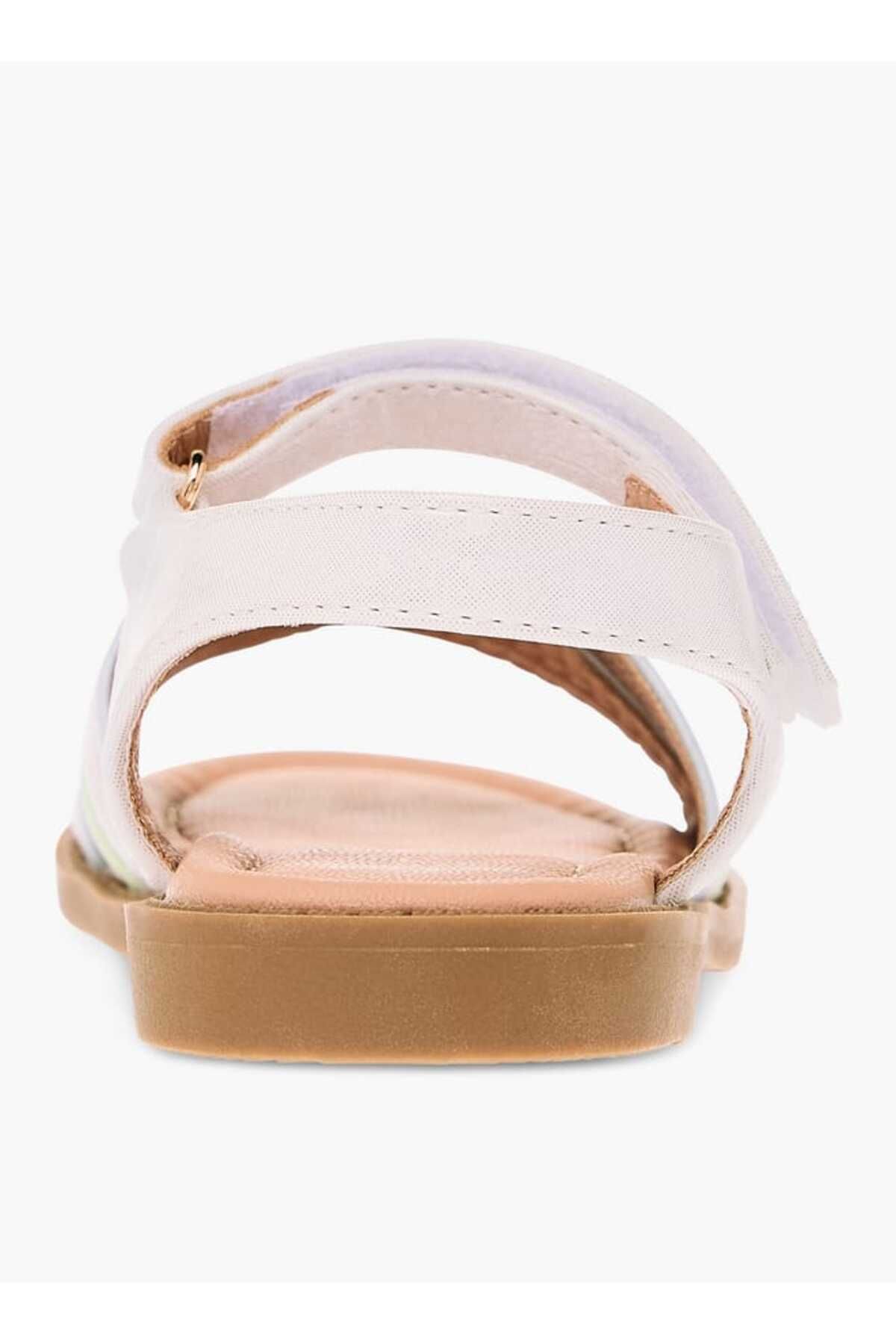 Juniors-Colourblock Cross Strap Sandals with Hook and Loop Closure 4