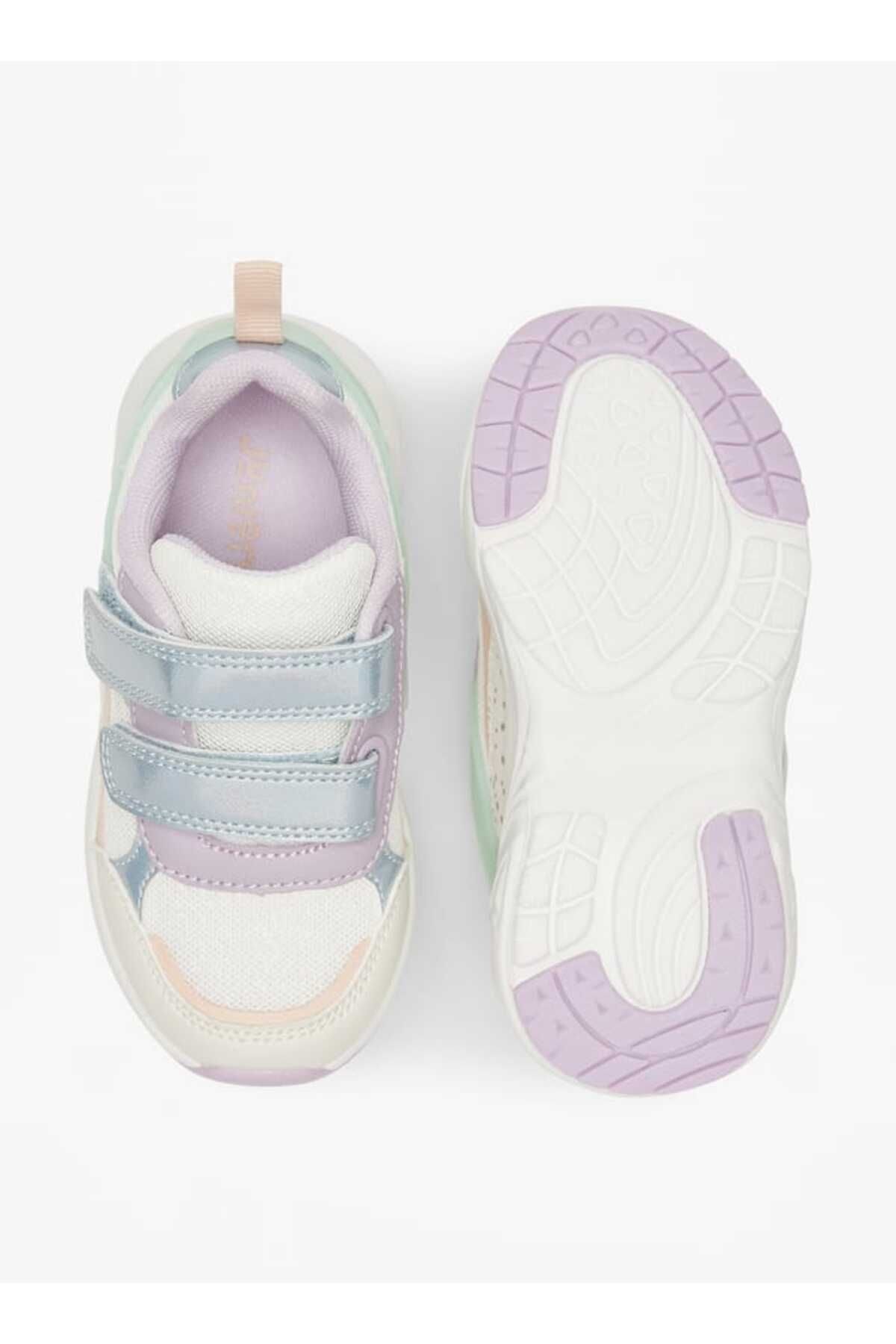 Juniors-Colourblock Shoes with Hook and Loop Closure 4