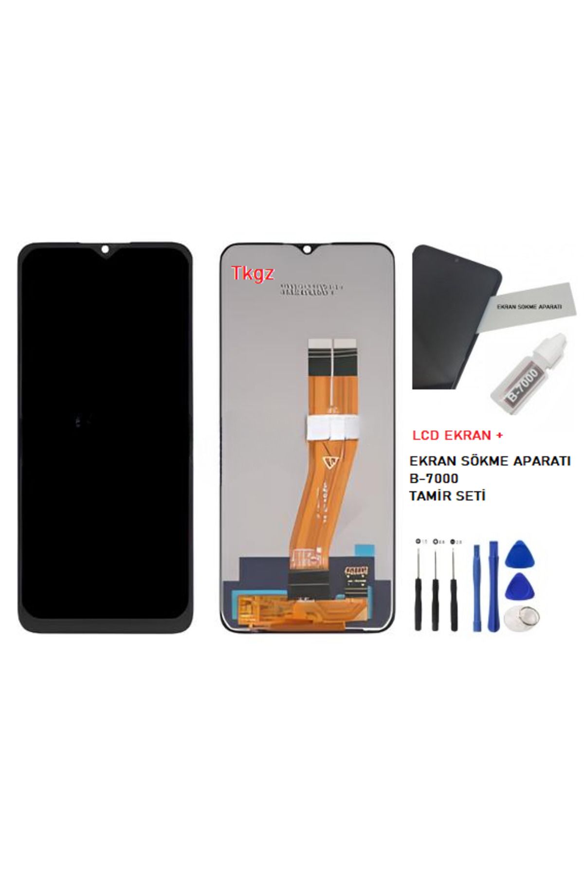 tkgz Samsung Galaxy A03 - SM-A035 Uyumlu Lcd Ekran Dokunmatik SERVİS Orijinali + B-7000 + TAMİR SETİ