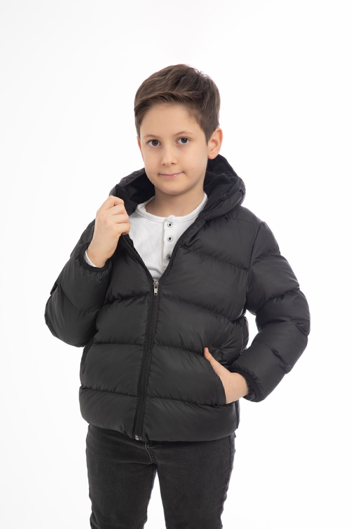 firststops Palton De Iarnă Umflat, Impermeabil, Rezistent La Vânt, Pentru Băiat, Cu Glugă, Cu Buzunare Masculin - 8–9 years