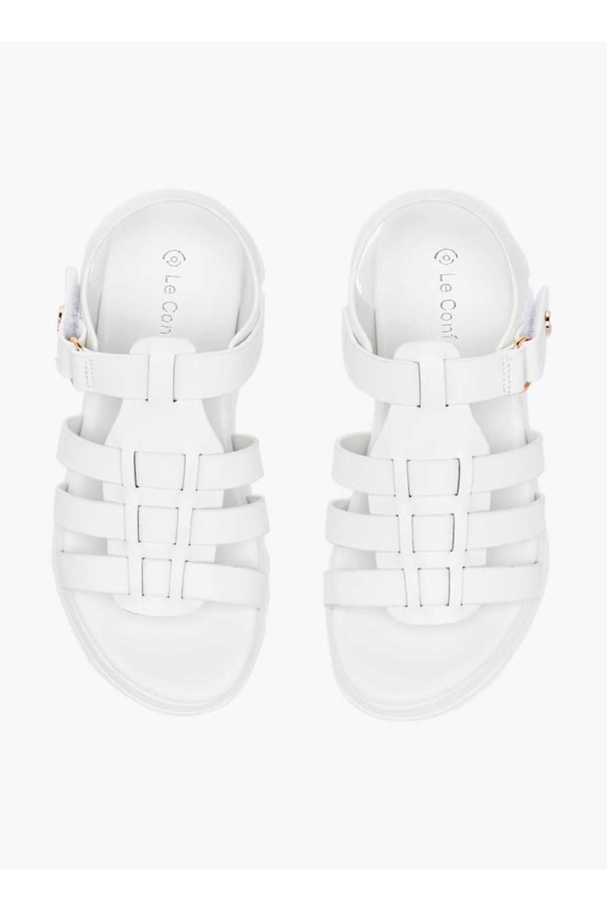 Le Confort-Le Confort Solid Chunky Sole Strap Sandals with Hook and Loop Closure 1