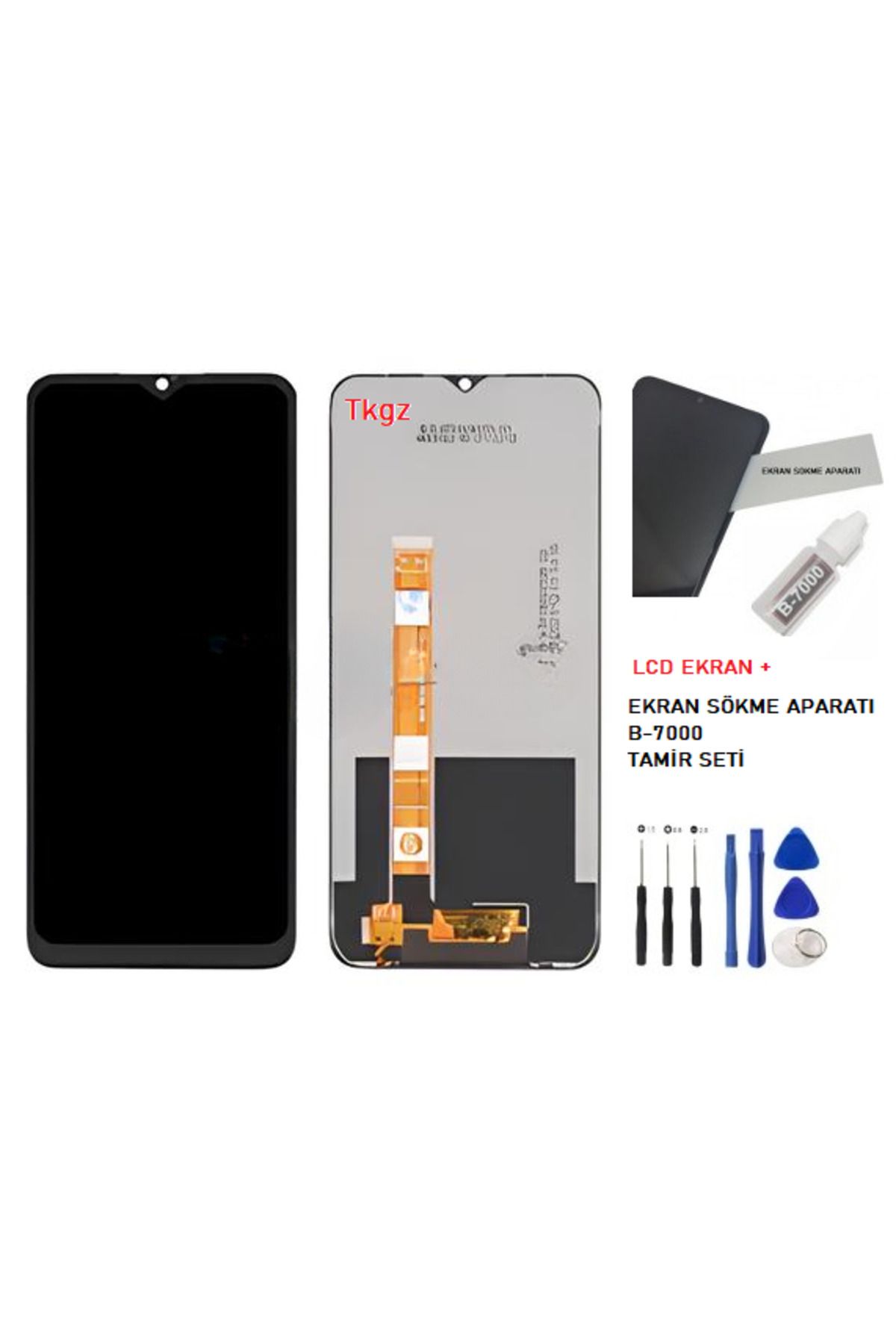 tkgz Oppo A9 2020 Uyumlu Lcd Ekran Dokunmatik SERVİS Orijinali + B-7000 + TAMİR SETİ