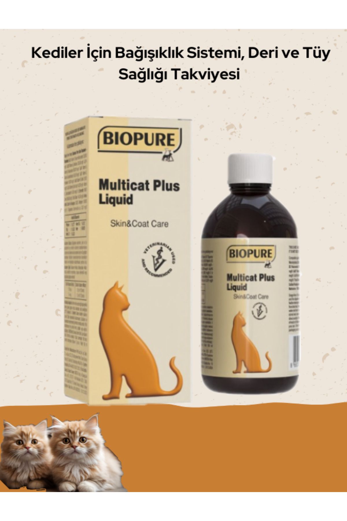 Bio Pure Kedi Deri ve Tüy Bakım Şurubu - Biopure Multicat Plus Liquid