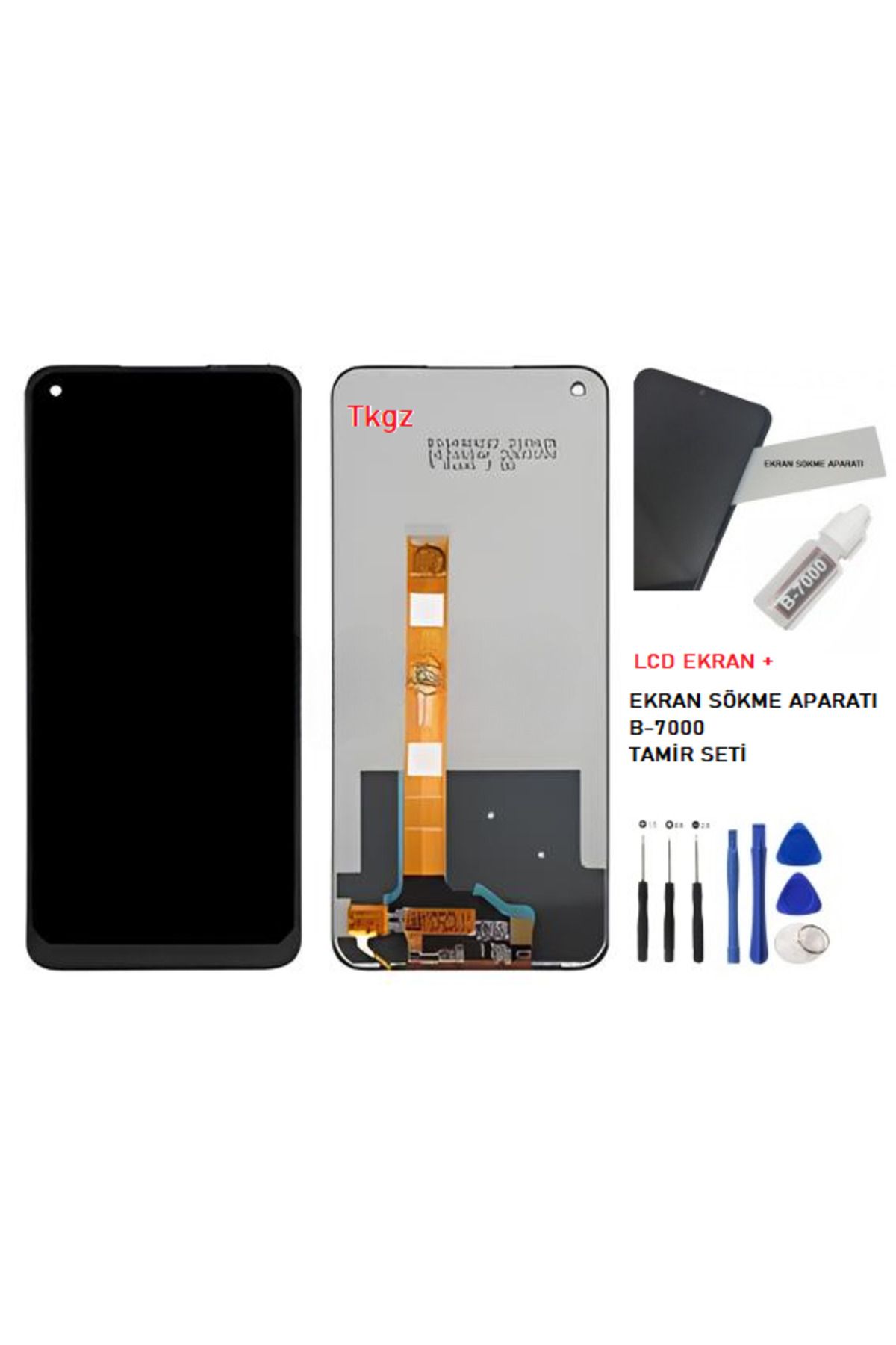 tkgz Oppo Realme 6 Uyumlu Lcd Ekran Dokunmatik SERVİS Orijinali + B-7000 + TAMİR SETİ