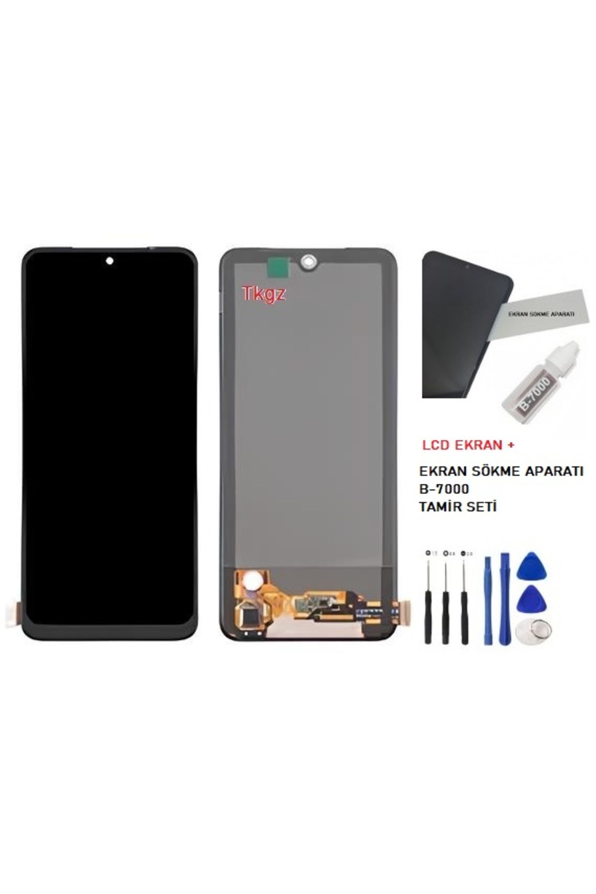 tkgz Xiaomi Redmi NOTE 10S Uyumlu Lcd Ekran Dokunmatik SERVİS Orijinali OLED + B-7000 + TAMİR SETİ