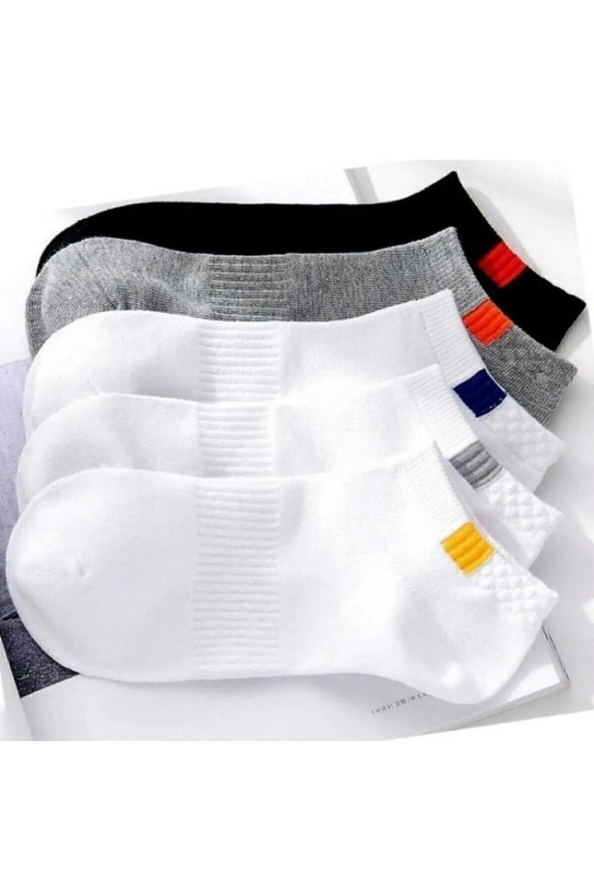 5 Li Unisex Kadin Erkek Spor Patik Çorap Lastik Kare Ekstra Rahat Lastik · 3214836515360