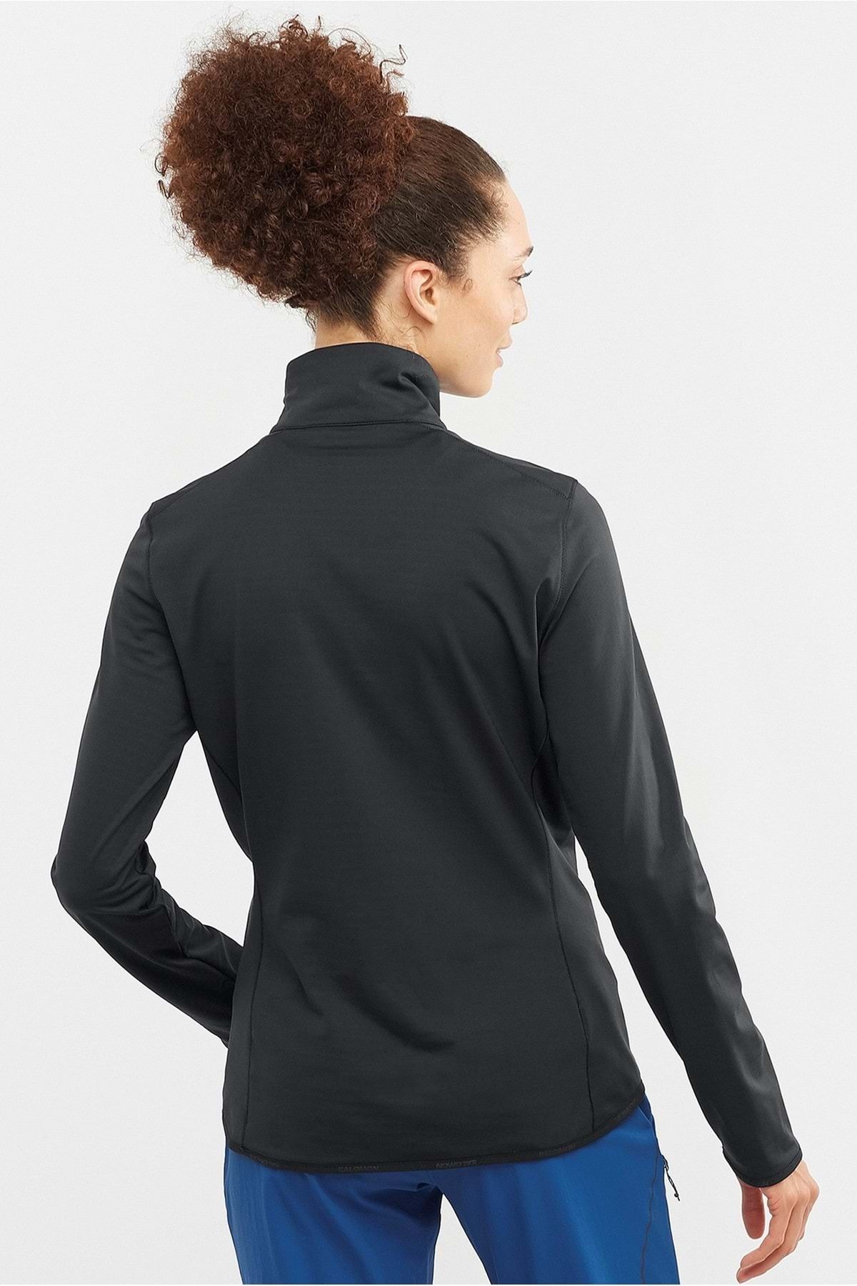 Salomon-Outrack Half Zip Mid W Midlayer Lc 1862300   Women's Sweatshirt Black 3