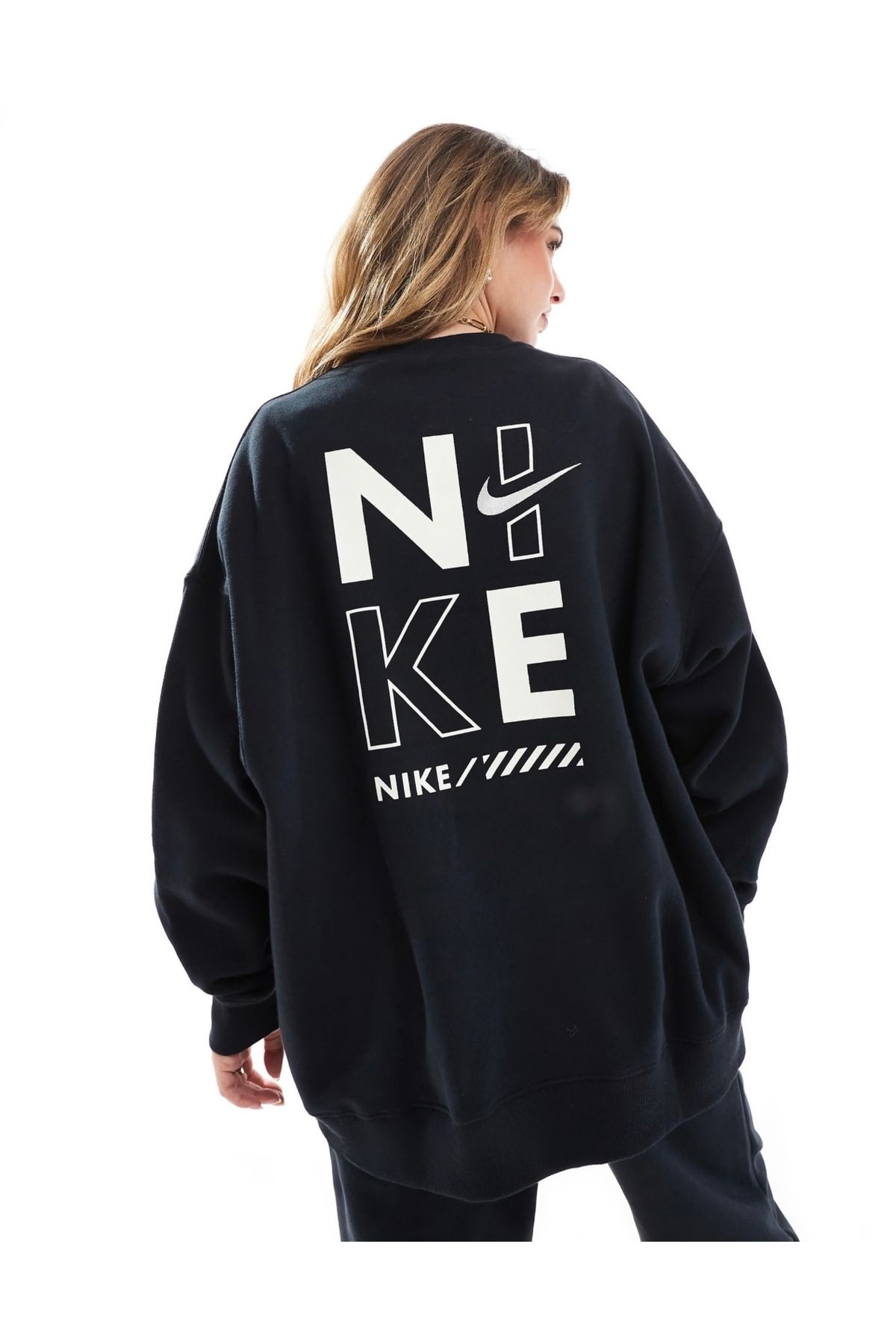 Nike Sportswear Fleece Oversize Crew Siyah Kadın Sweatshirt