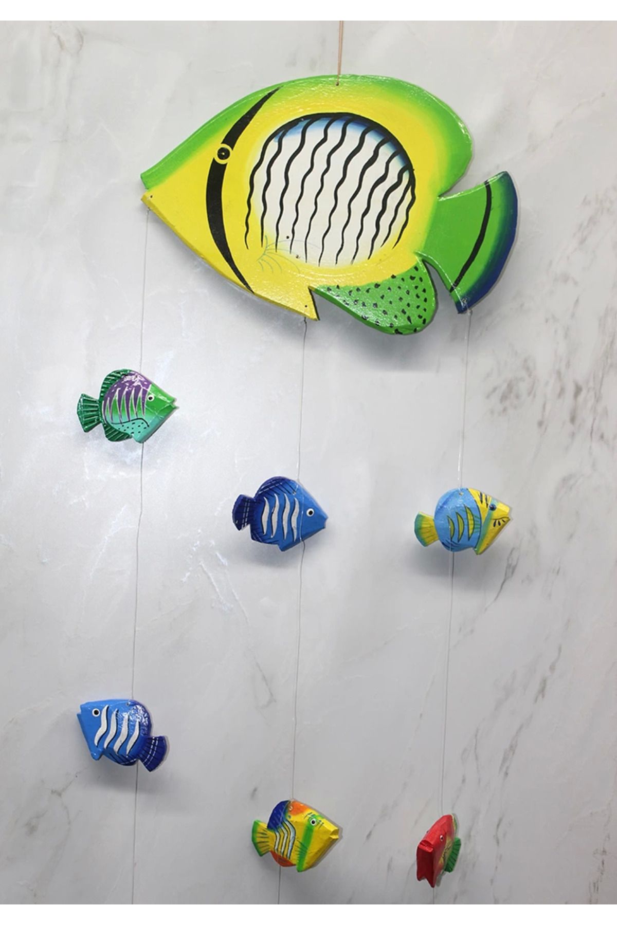 Mu Art Ahşap Balıklı Rüzgar Çanı Sayang-2