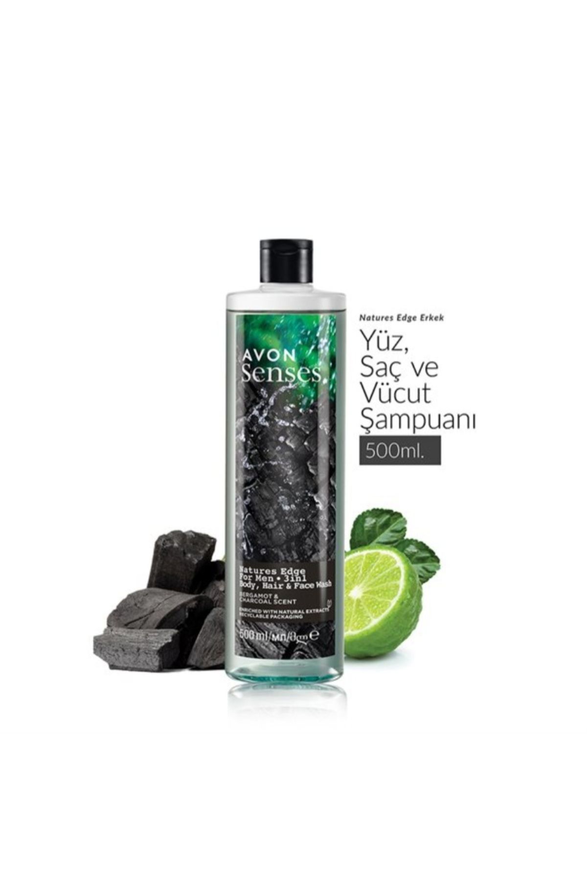 AVON Senses Natures Edge Yüz, Saç ve Vücut Şampuanı 500ml