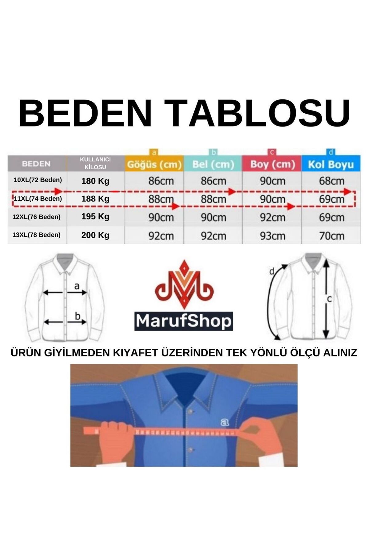 DEKONS Erkek Büyük Beden Battal Boy 180-200 Kilo Arası Için Uygun Kürklü Kot Mont 4xl-13xl görsel 7
