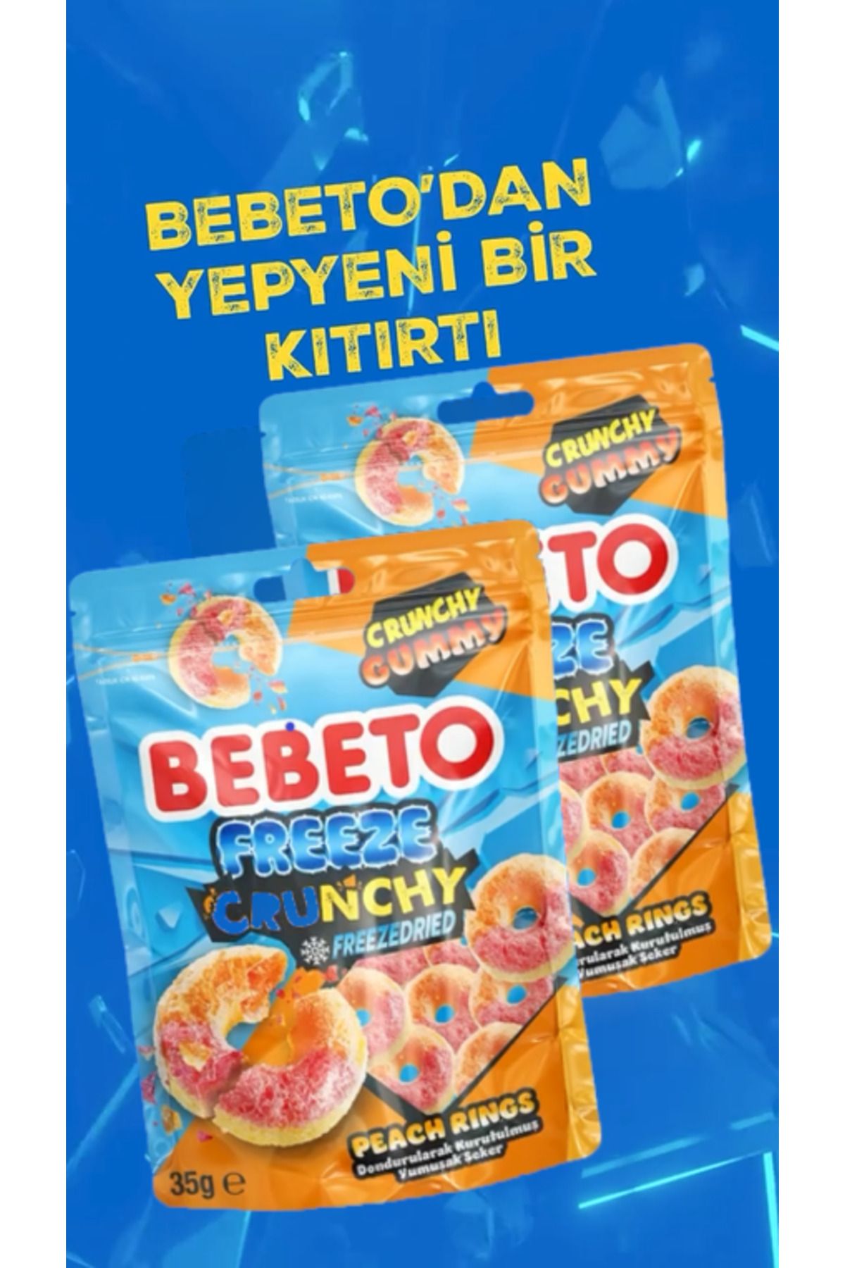 BEBETO Freeze Peach Rings 35g 2 Adet