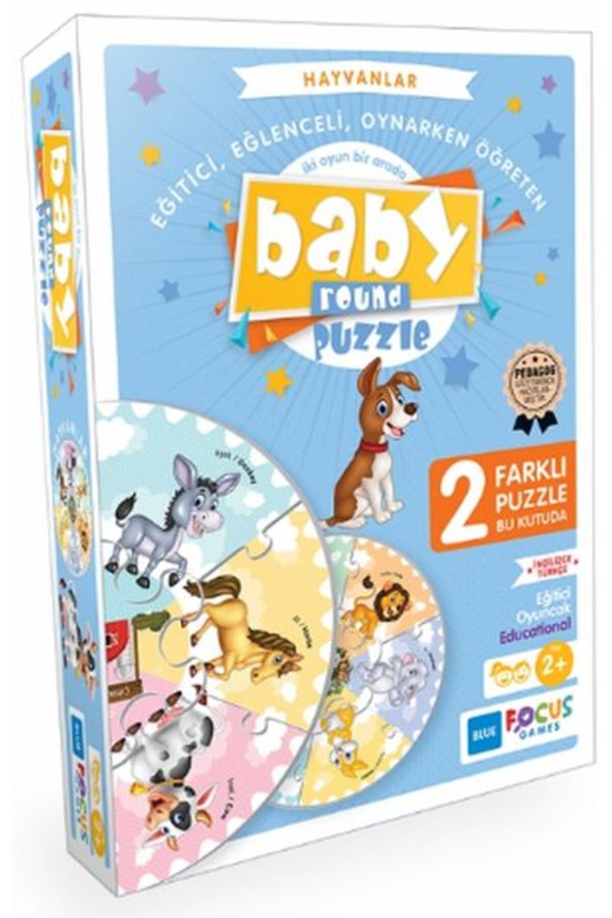 Blue Focus Yayınları Blue Focus Hayvanlar - Baby Round Puzzle