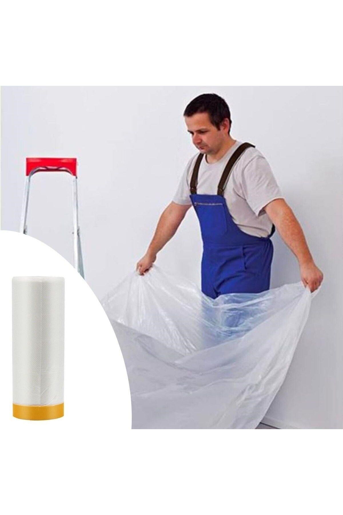 Tabiden TABİDEN Wave®  Boya Badana Eşya Koruma Hışır Örtüsü 180cm x 15 mt Yapışkanlı Hışır Örtü