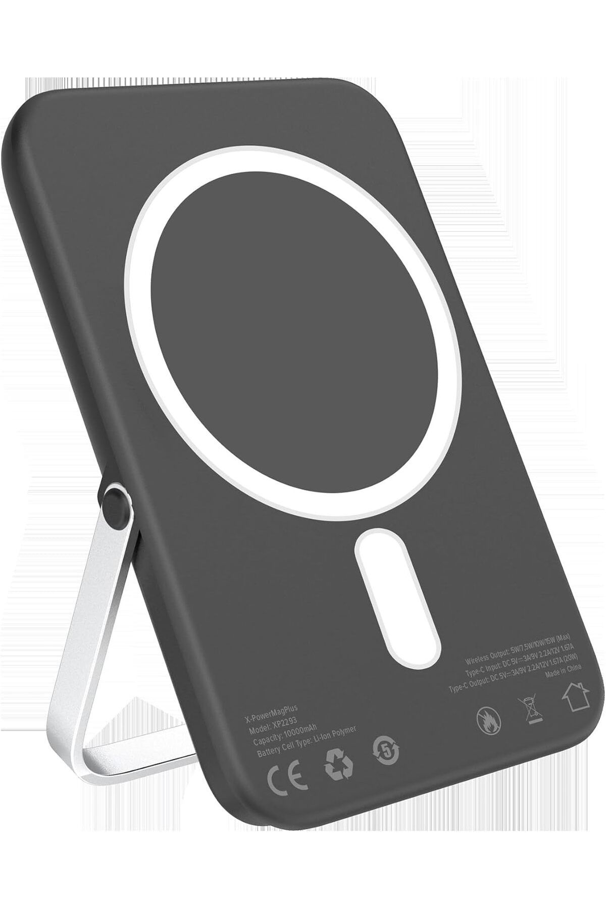 STOREMAX nffashopm X-Powermalus Manyetik Standlı Kablosuz 10.000mah Powerbank (Siyah) storestarx 1051353